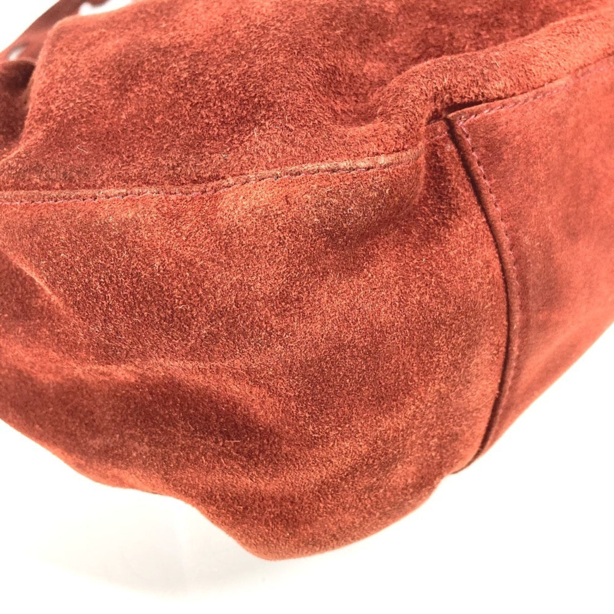 Chanel Red Color Suede Handbag Shoulder Bag (Pre-Owned)