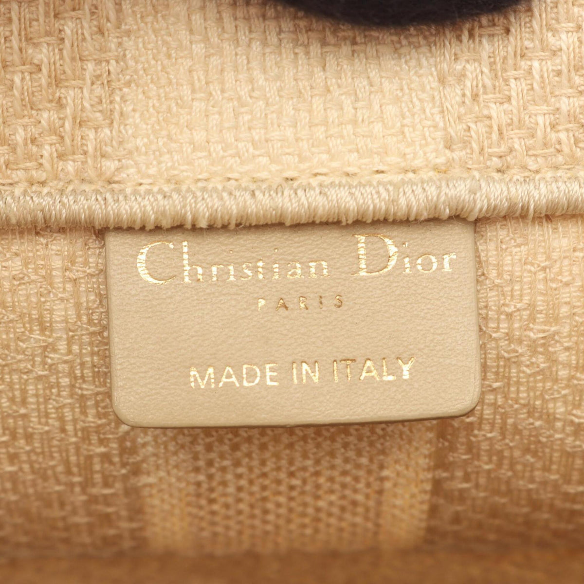 Christian Dior Beige Black Ivory Canvas Handbag Tote Bag (Pre-Owned)