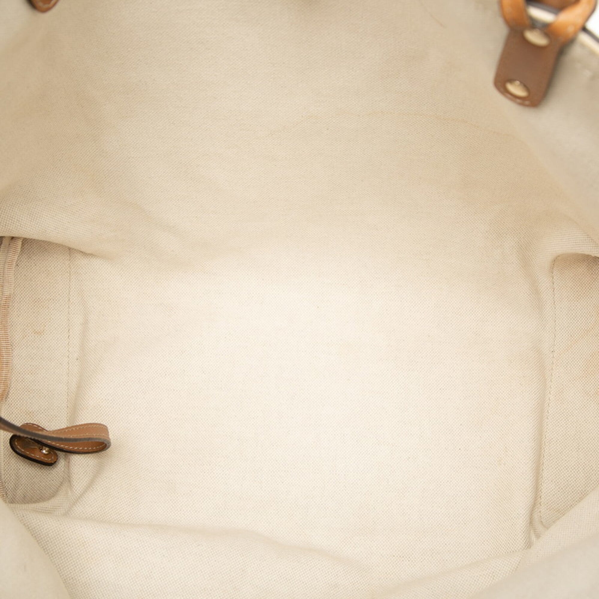 Gucci Beige Brown Canvas Leather Pouch Shoulder Bag Tote Bag (Pre-Owned)