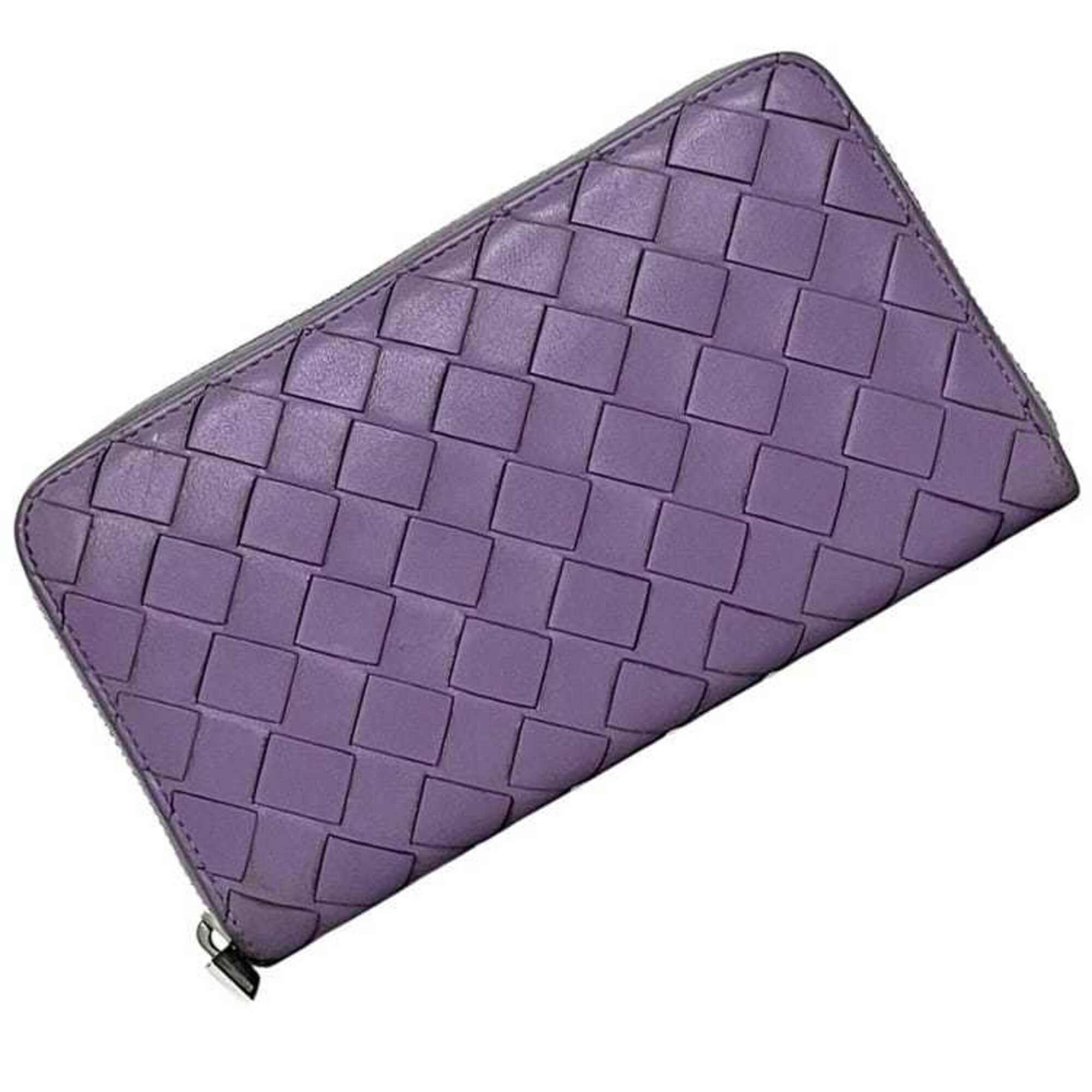 Bottega Veneta Purple Intrecciato Long Wallet (Bi-Fold) (Pre-Owned)