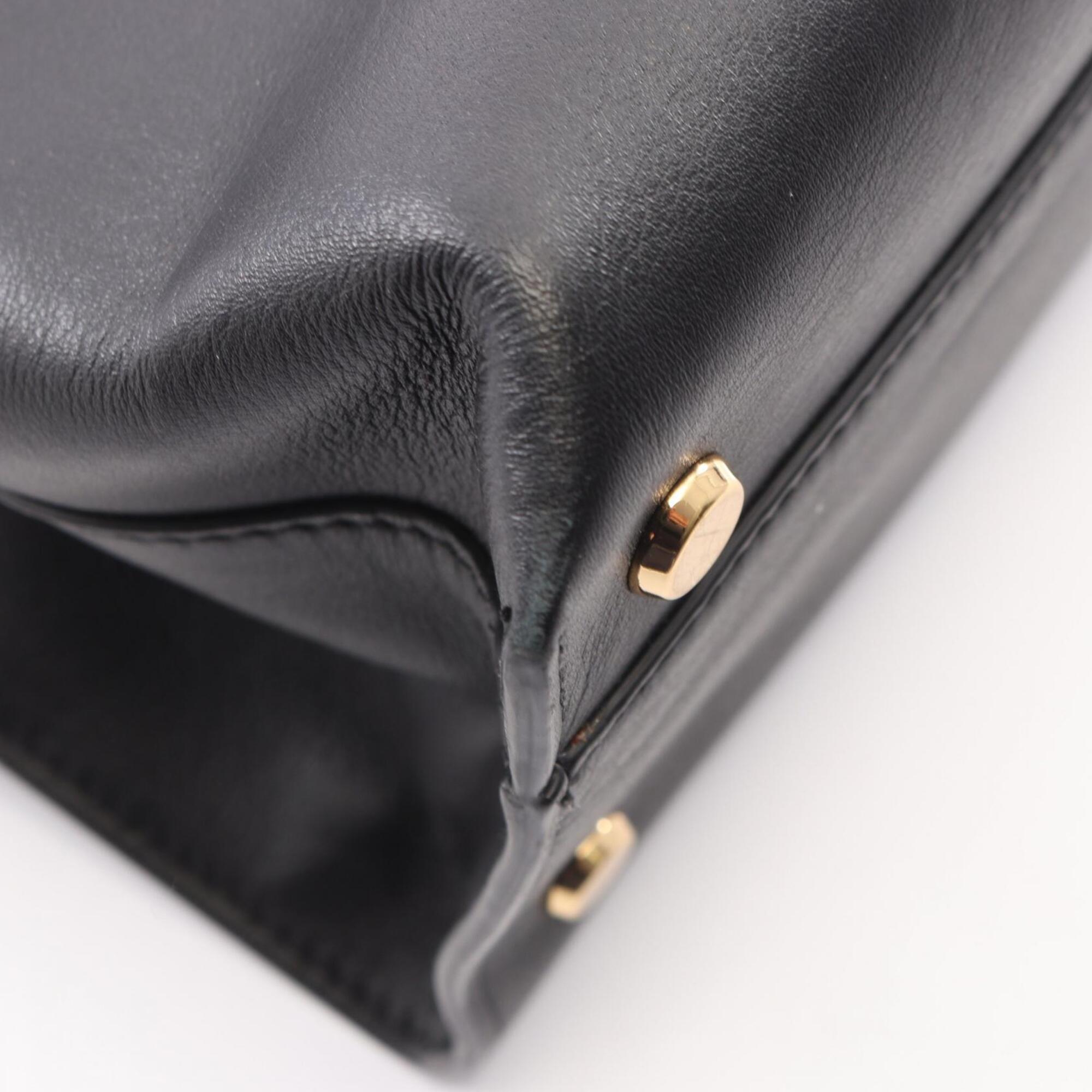 Etro Black Leather Handbag (Pre-Owned)