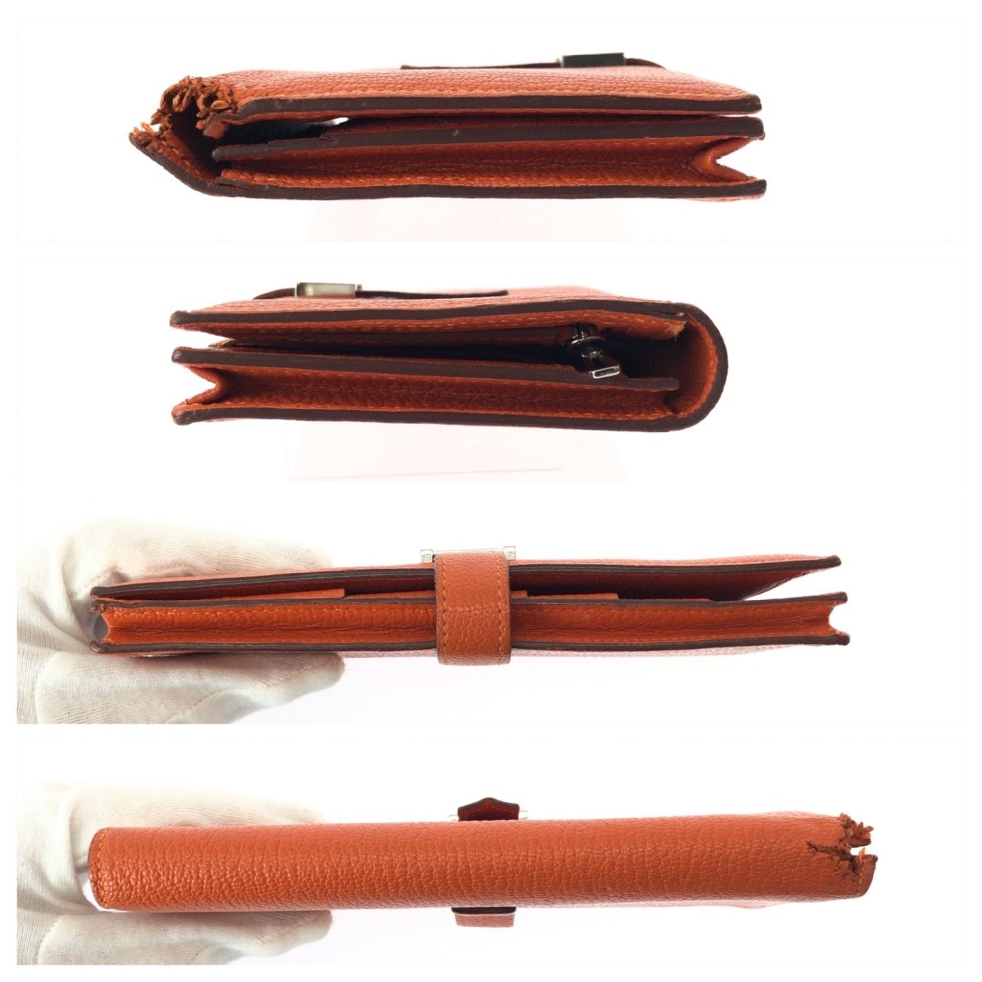 Hermes Orange Epsom Leather Wallet (Bi-Fold) (Pre-Owned)