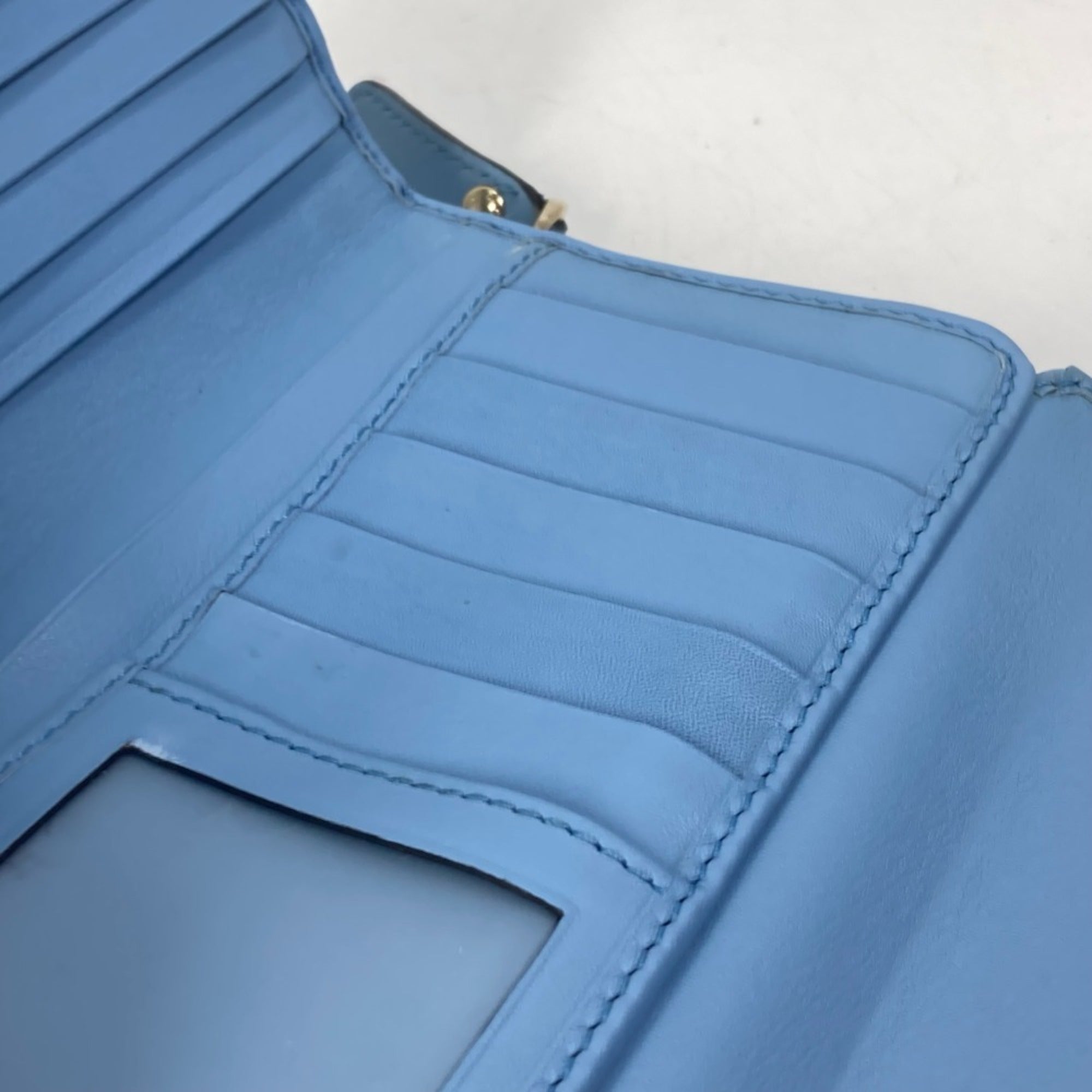 Gucci Light Blue Leather Long Wallet (Bi-Fold) (Pre-Owned)