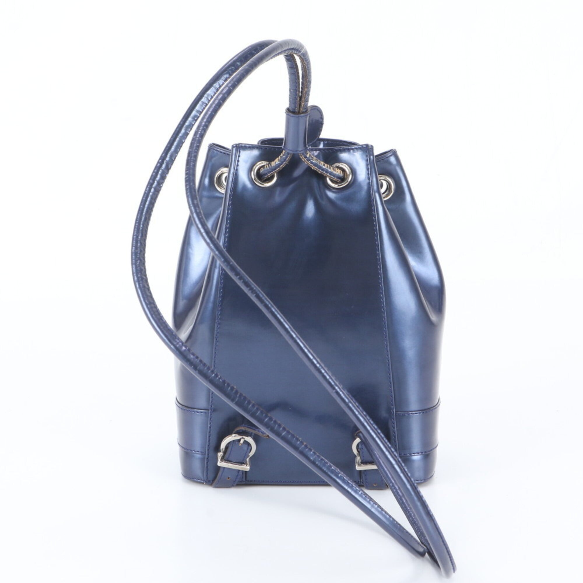 Salvatore Ferragamo Blue Leather Backpack Shoulder Bag (Pre-Owned)