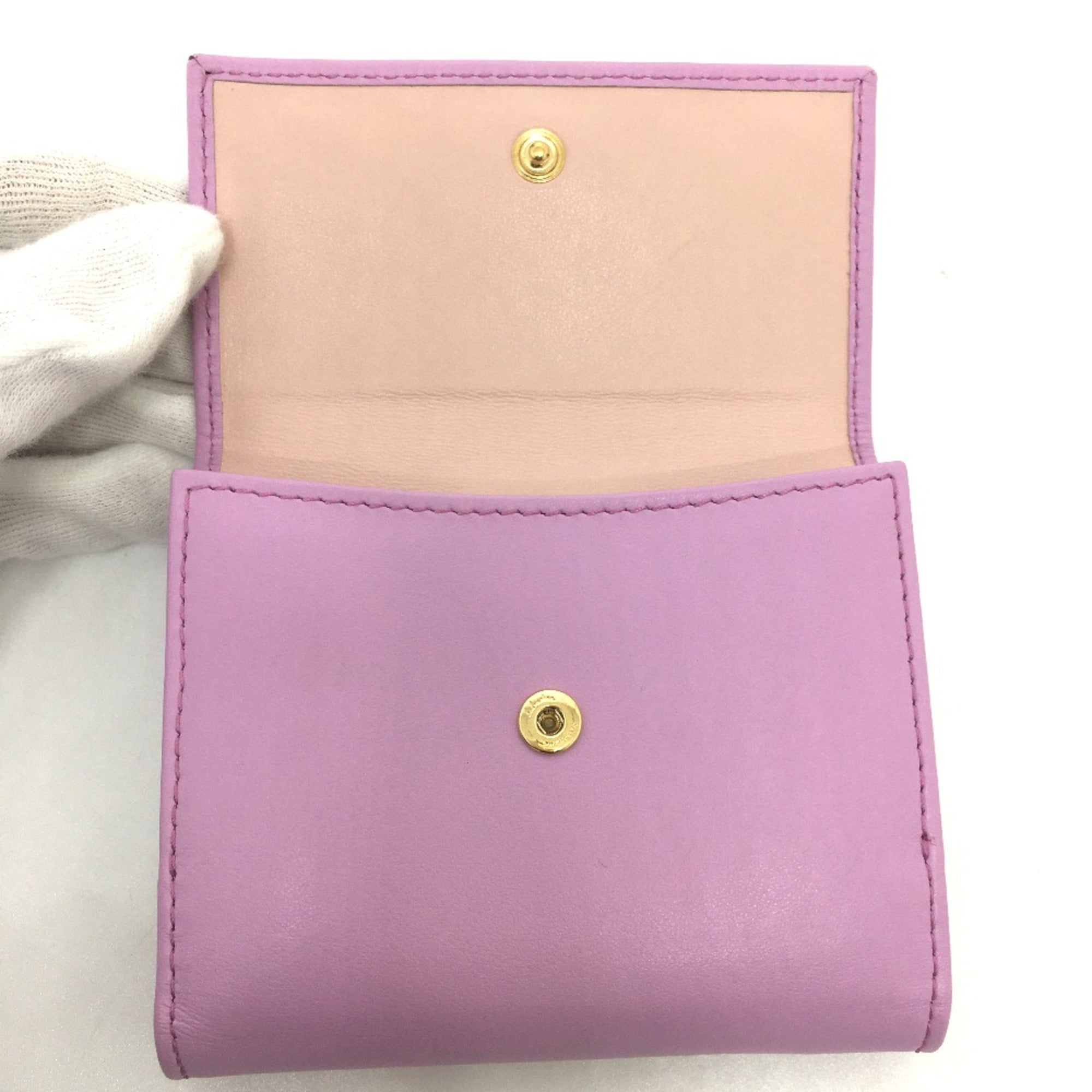 Salvatore Ferragamo Purple Leather Wallet (Bi-Fold) (Pre-Owned)