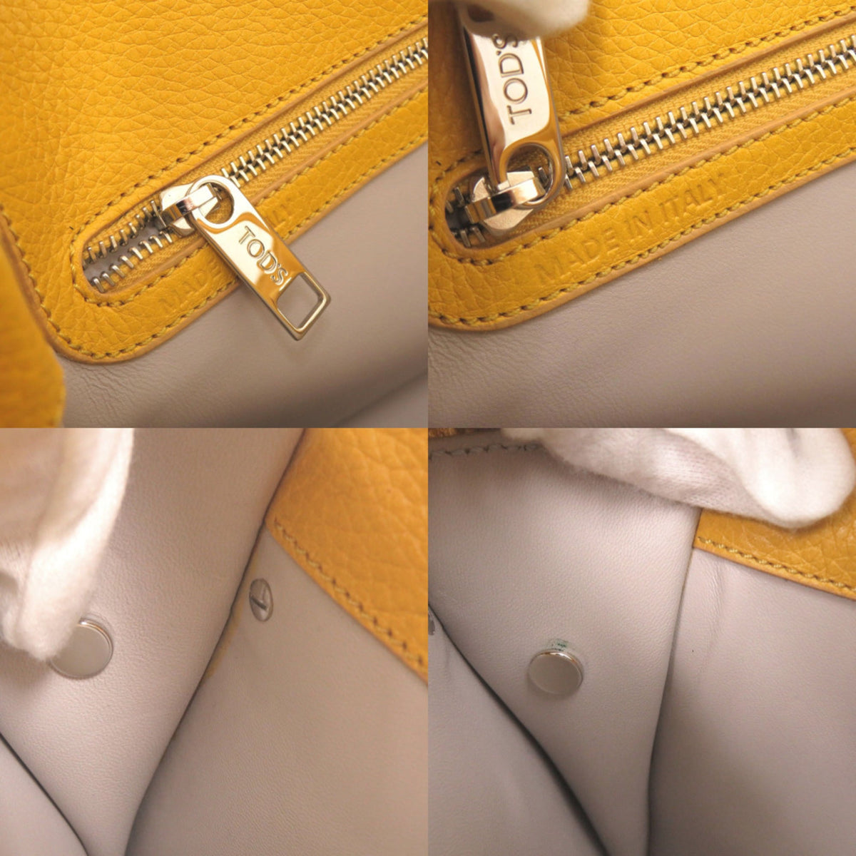 Tod's Yellow Leather Handbag Shoulder Bag (Pre-Owned)