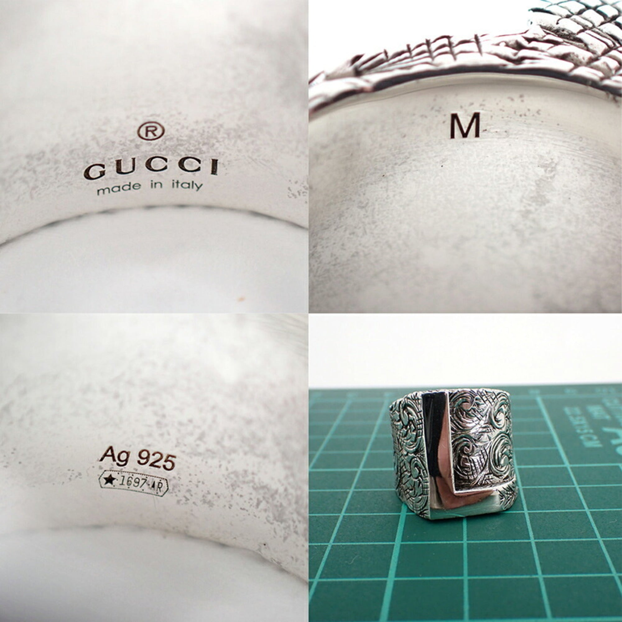 Gucci Sterling Silver 925 Band Ring (Pre-Owned)