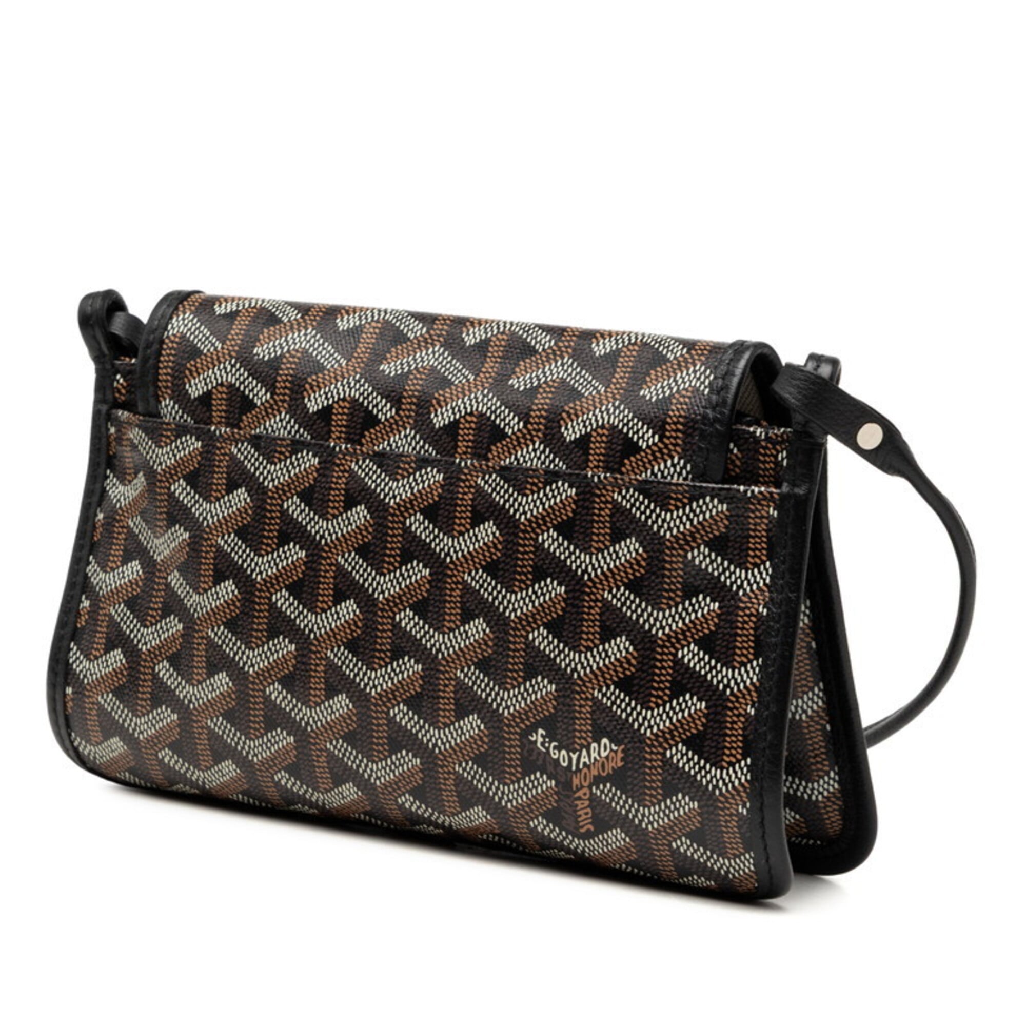 Goyard Black Brown Pvc Leather Handbag Shoulder Bag (Pre-Owned)