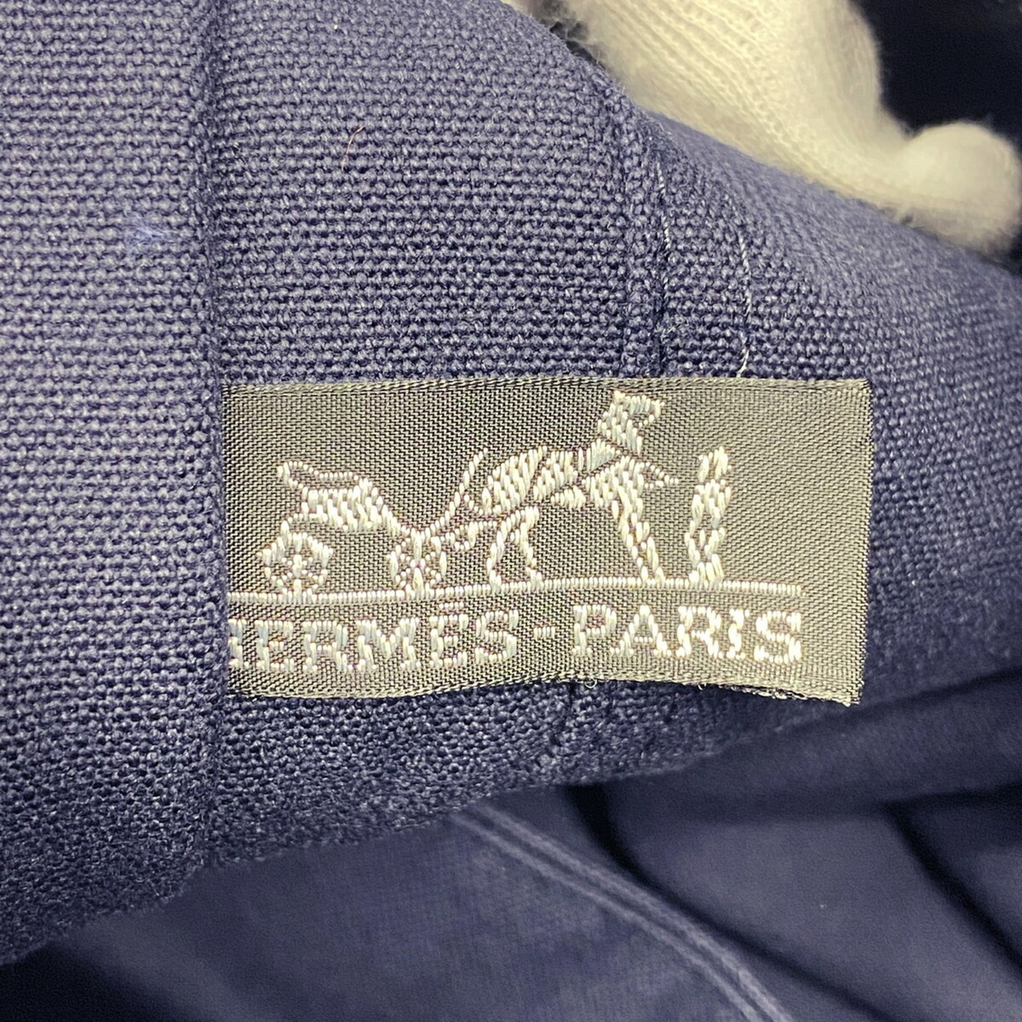 Hermes Navy Nylon Canvas Shoulder Bag (Pre-Owned)