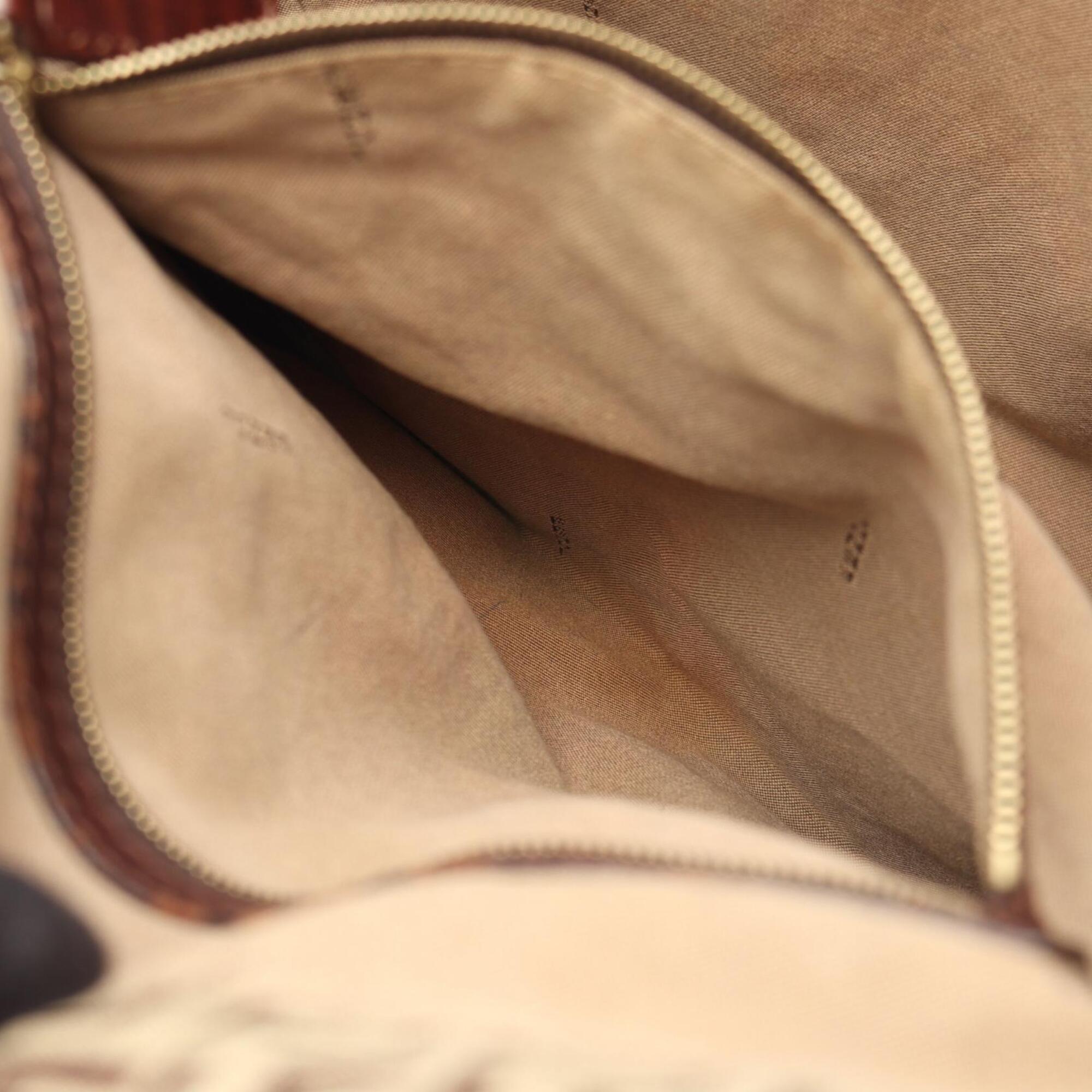 Fendi Beige Brown Canvas Leather Handbag Tote Bag (Pre-Owned)