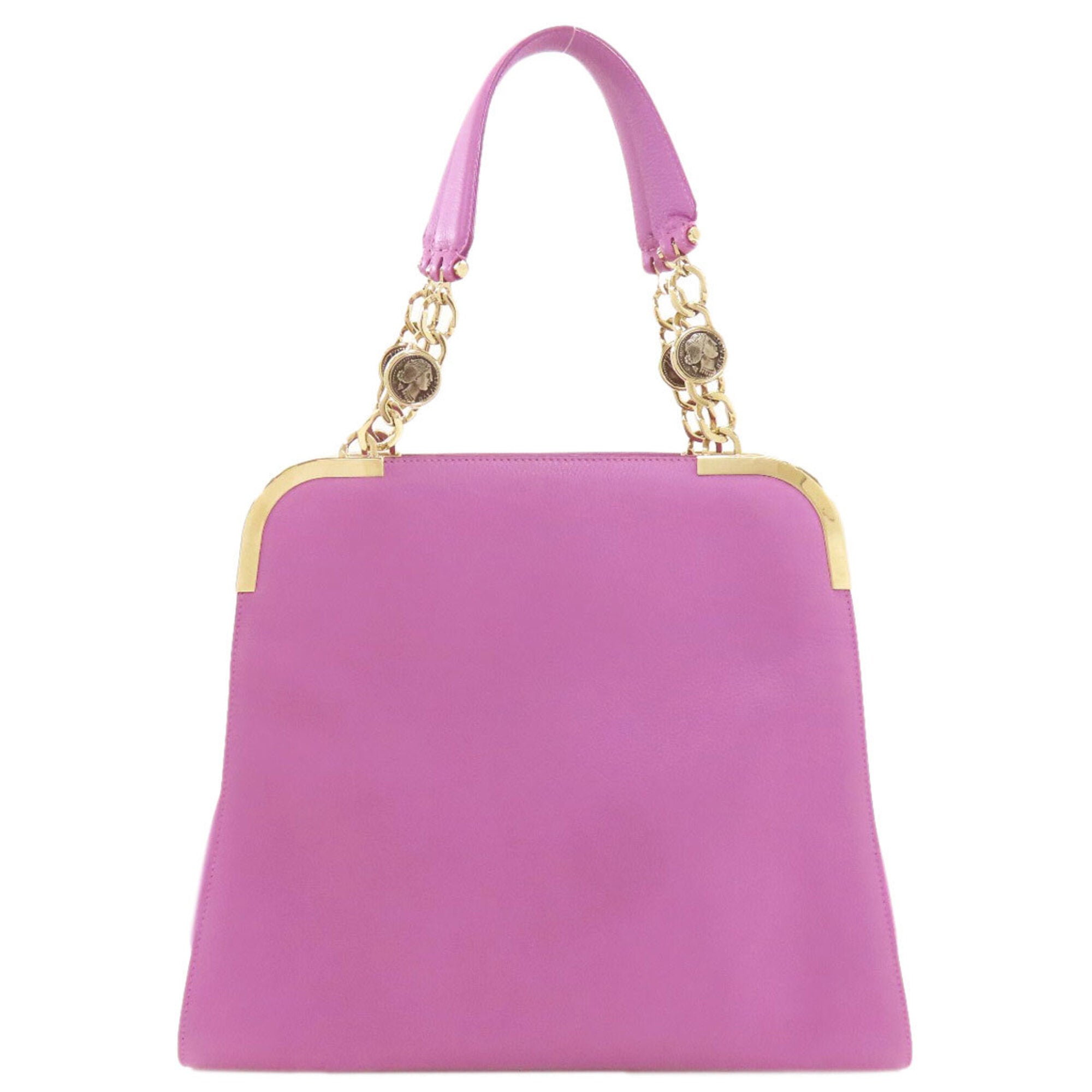 Bvlgari Pink Purple Leather Tote Bag (Pre-Owned)