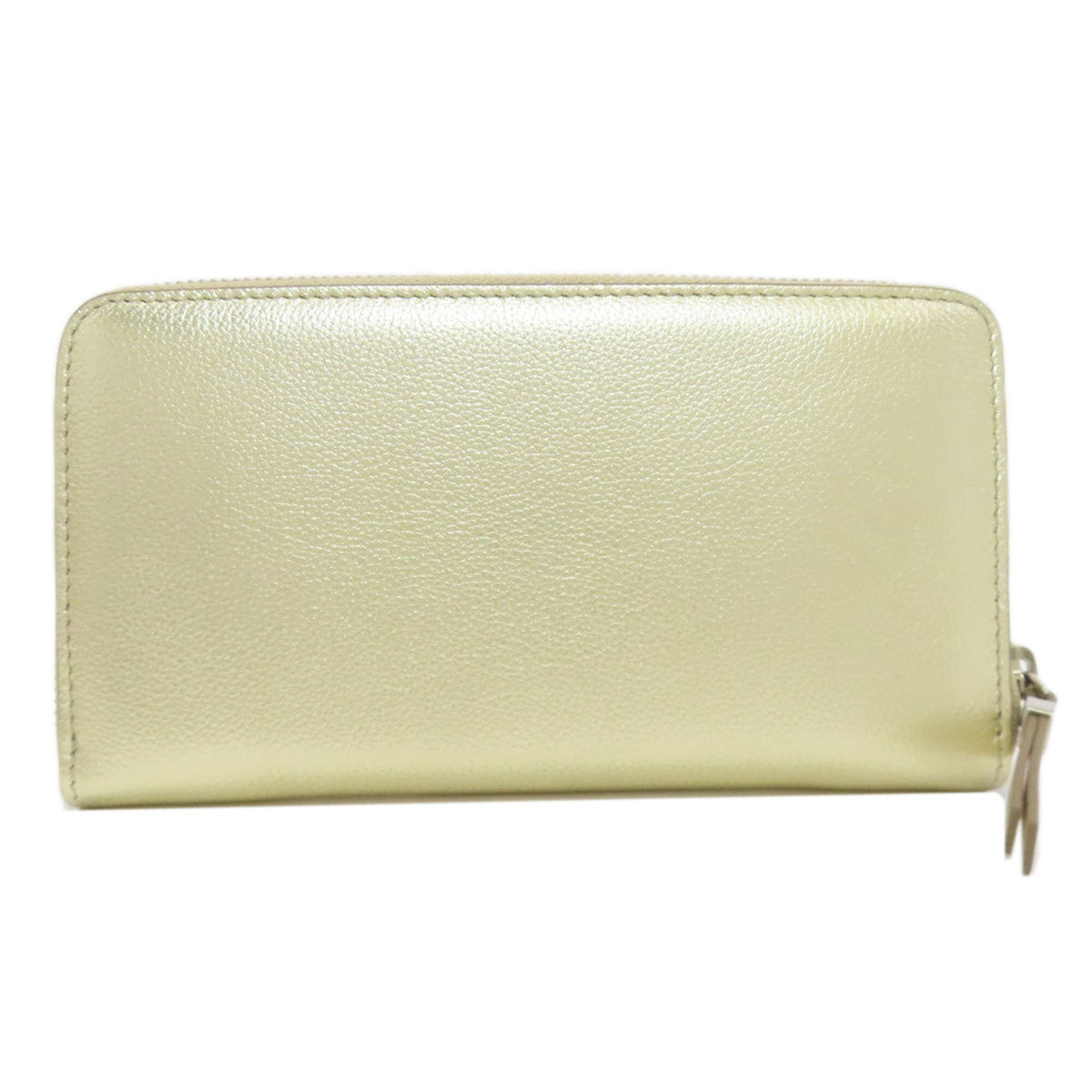 Jimmy Choo Gold Leather Long Wallet (Bi-Fold) (Pre-Owned)