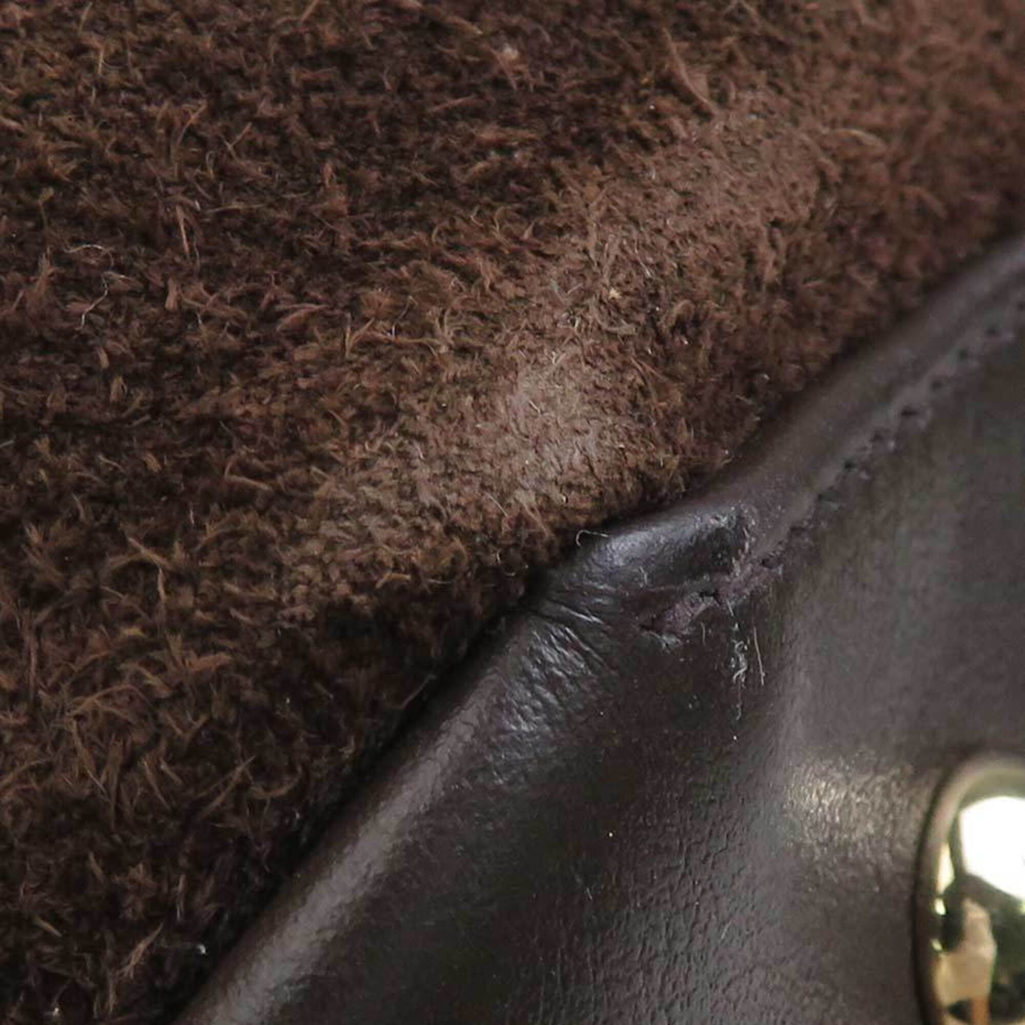 Salvatore Ferragamo Brown Suede Leather Handbag Shoulder Bag (Pre-Owned)