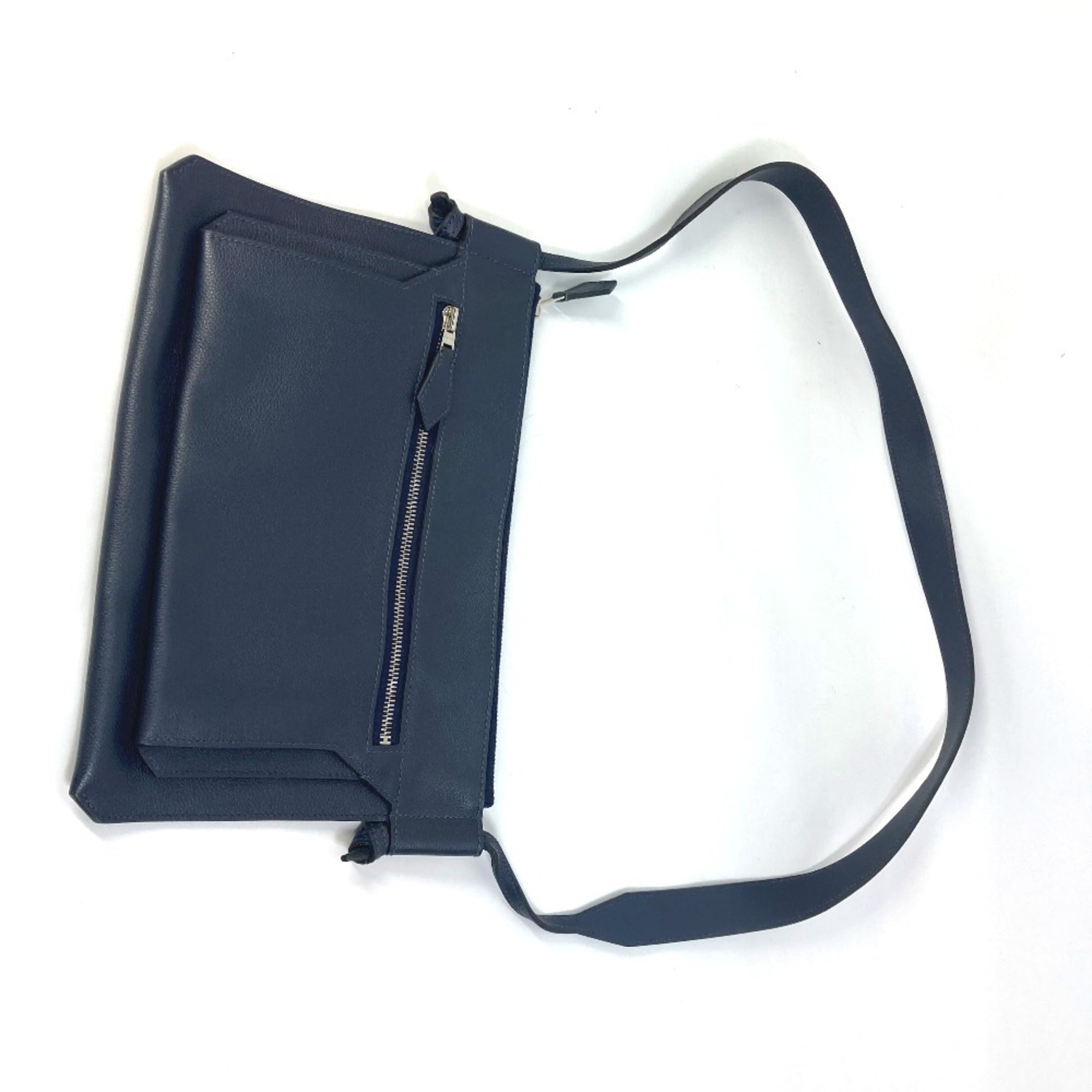 Hermes Blue Nuit Navy Leather Shoulder Bag (Pre-Owned)