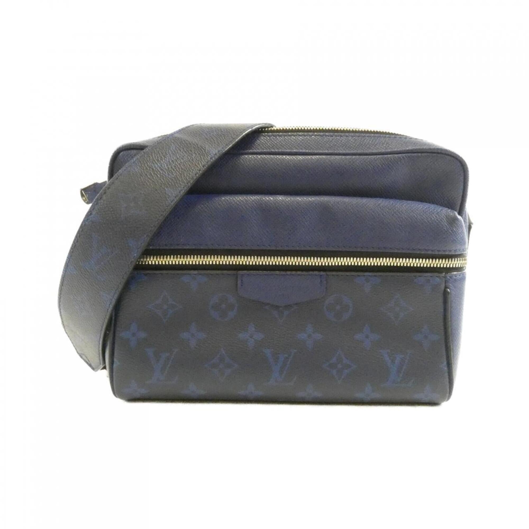 Louis Vuitton Blue Cobalt Coated Canvas Leather Shoulder Bag (Pre-Owned)