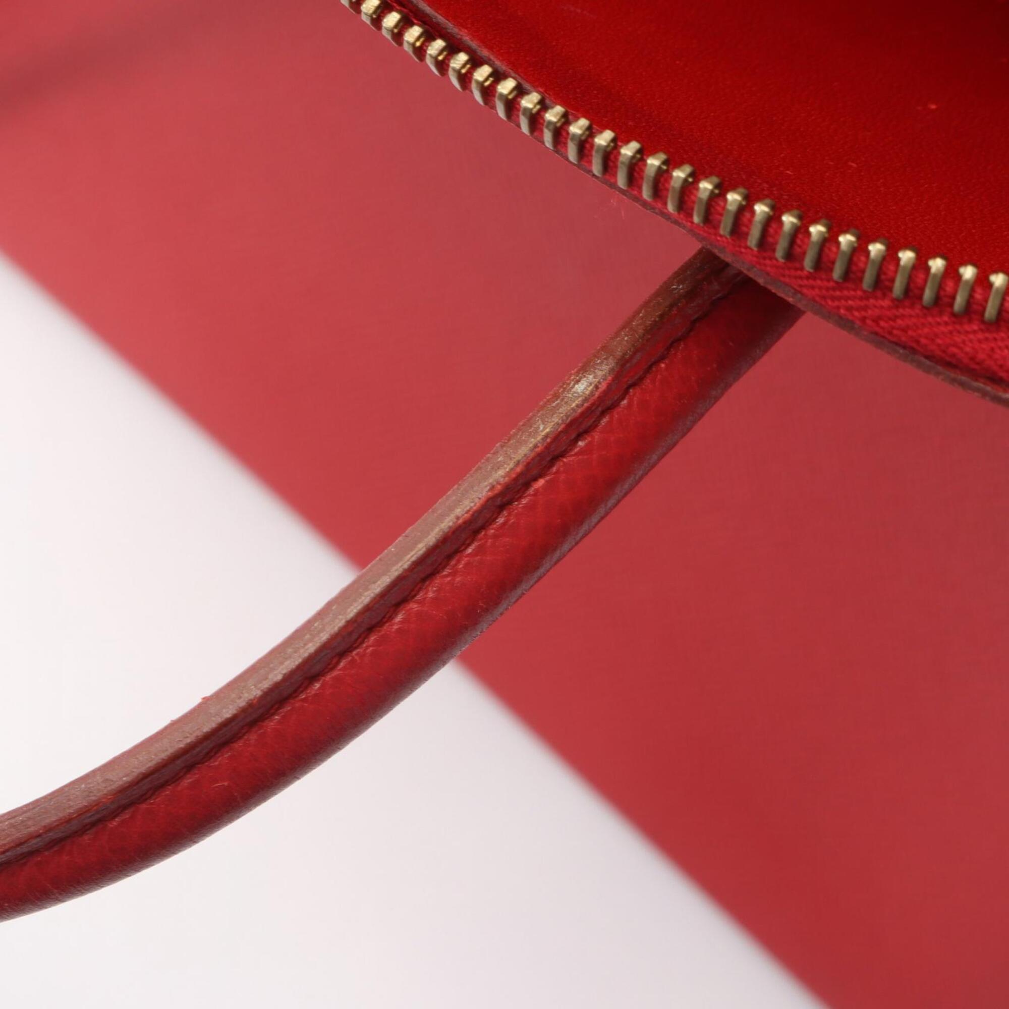 Hermes Red Color Courchevel Leather Handbag (Pre-Owned)