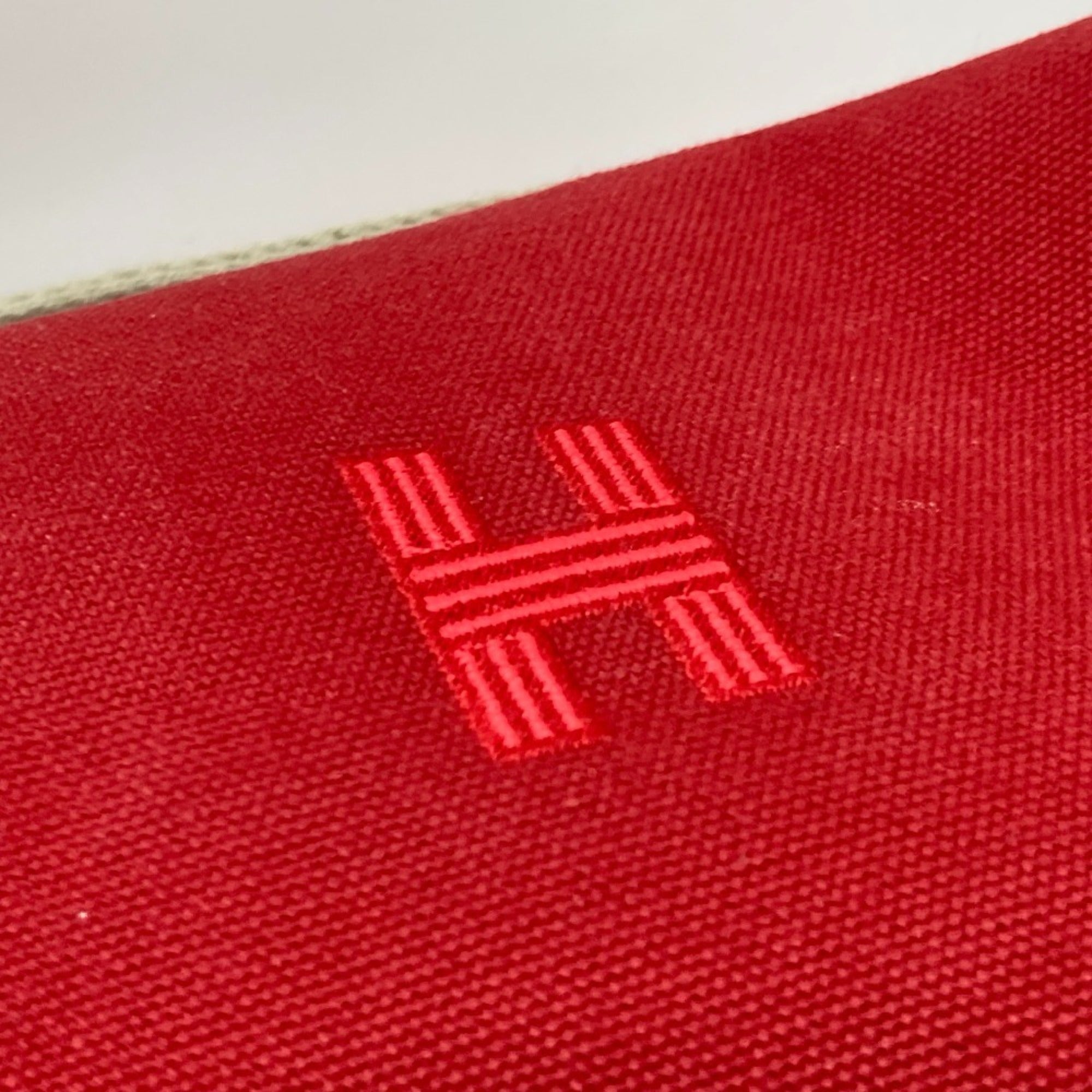 Hermes Red Color Canvas Handbag Shoulder Bag Vanity Bag (Pre-Owned)