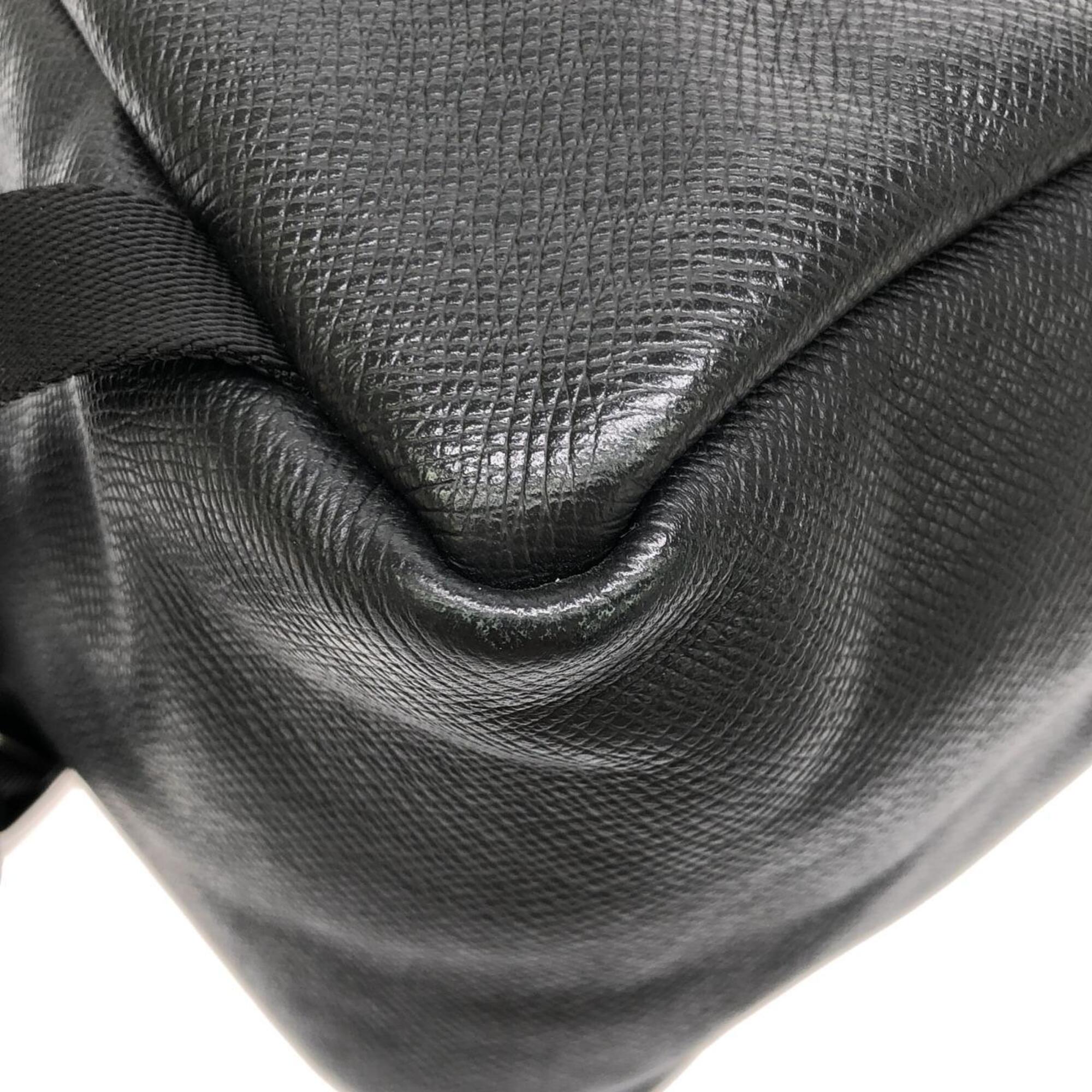 Louis Vuitton Black Coated Canvas Leather Backpack (Pre-Owned)