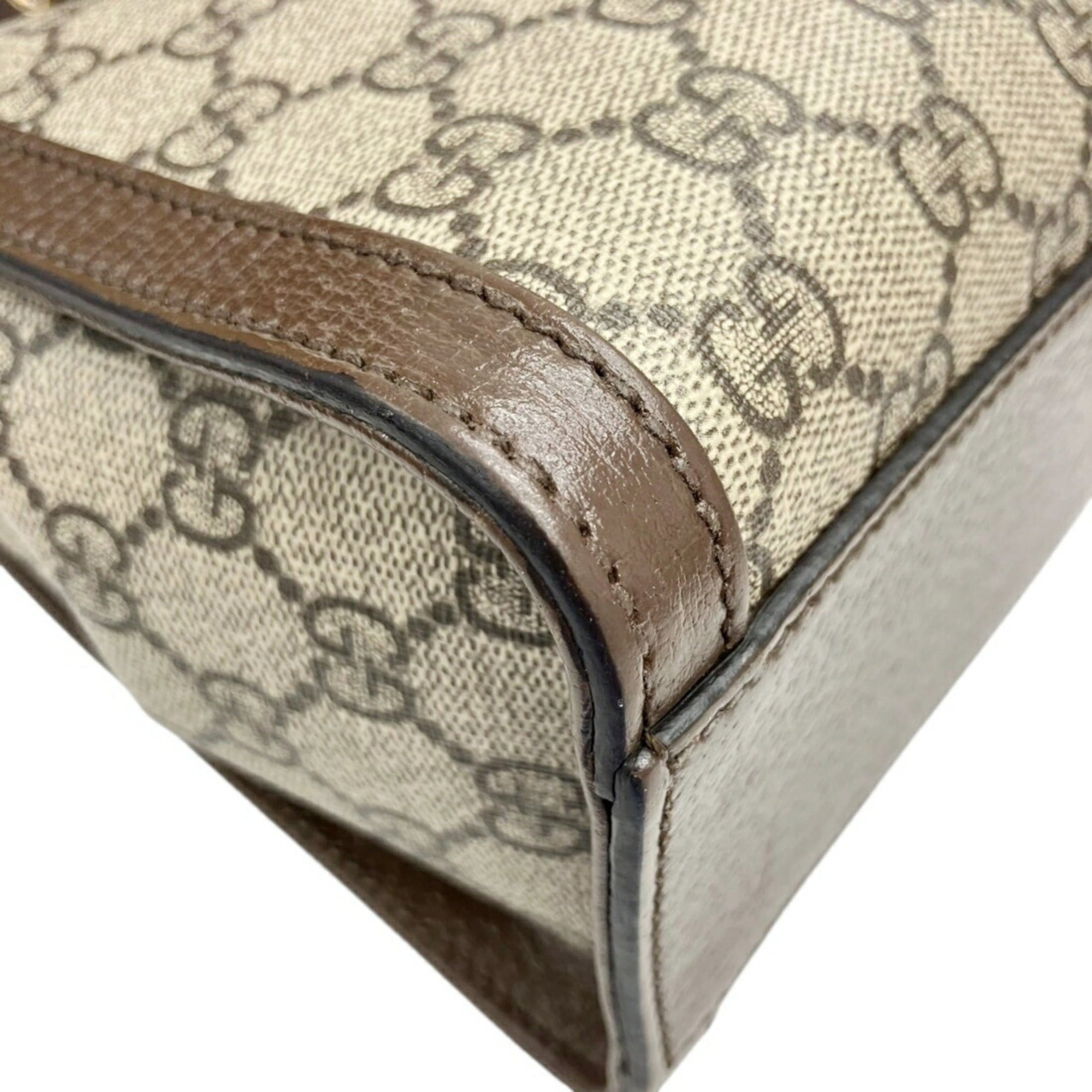 Gucci Beige Gg Supreme Leather Handbag Shoulder Bag (Pre-Owned)