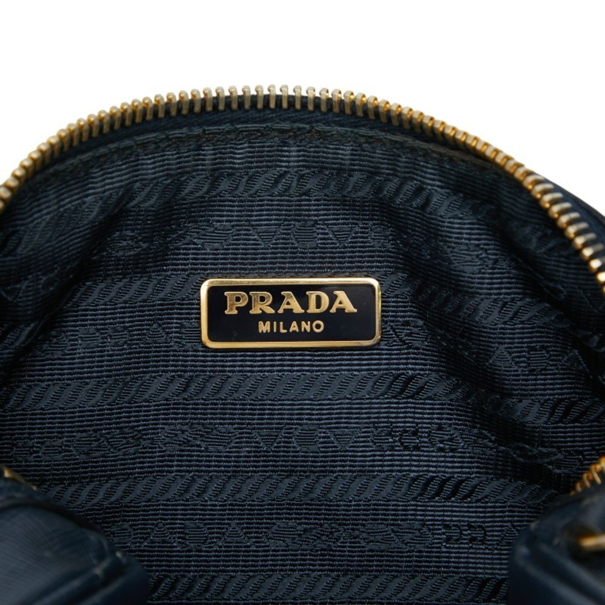 Prada Navy Leather Handbag Shoulder Bag (Pre-Owned)