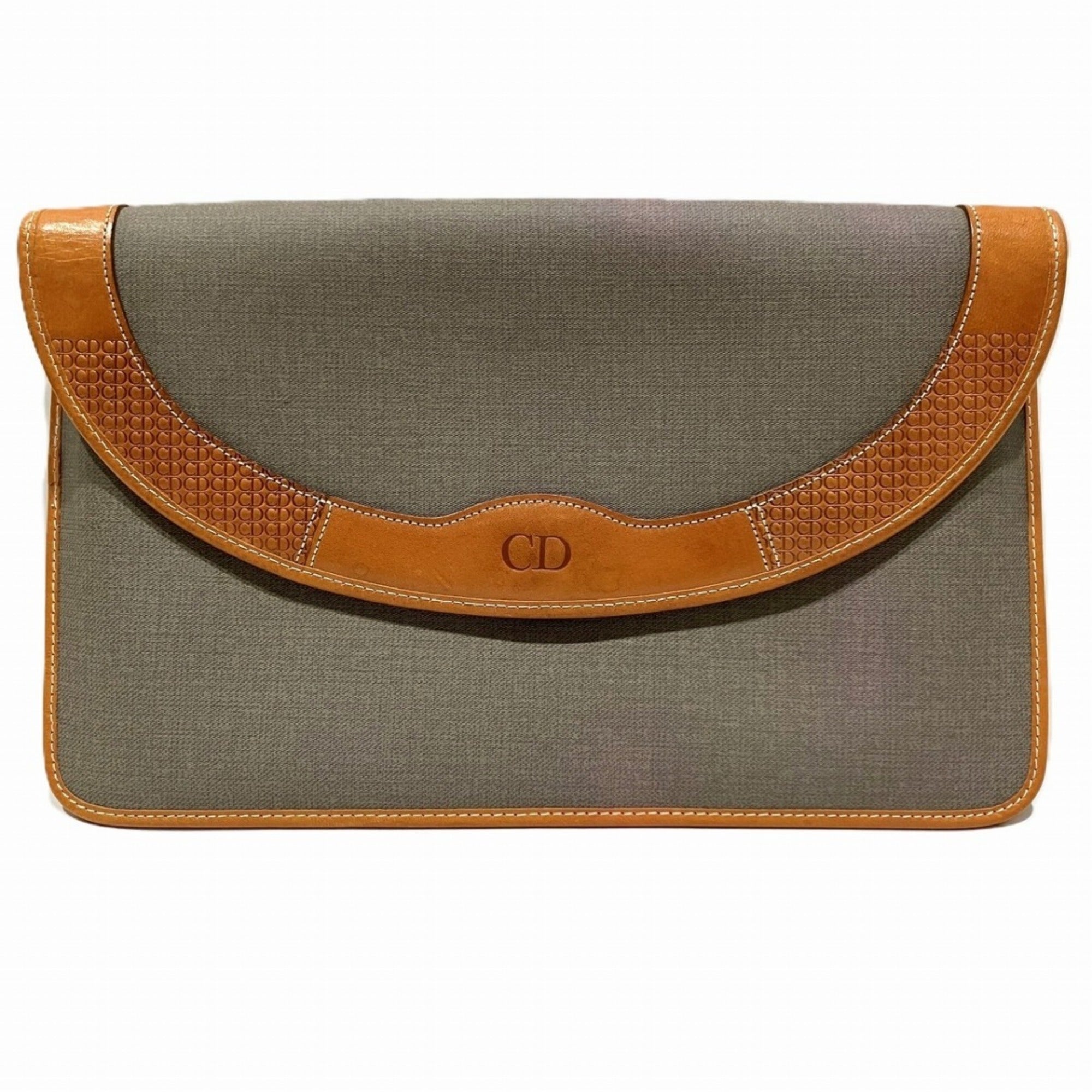Christian Dior Gray Pvc Clutch Bag (Pre-Owned)