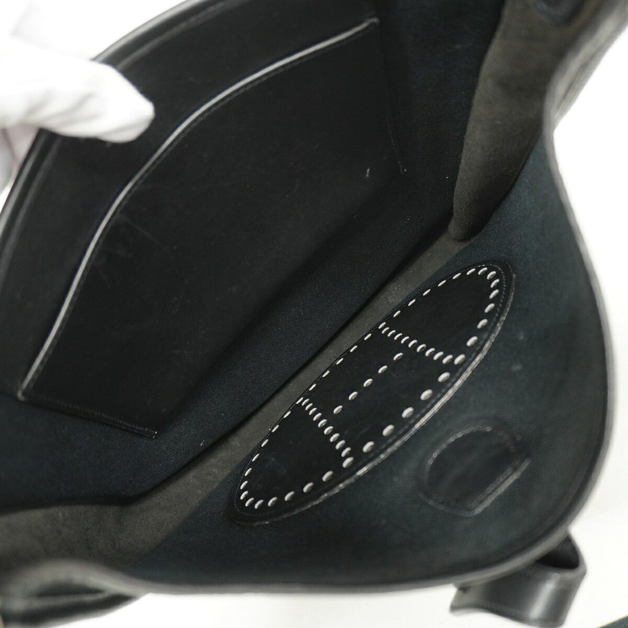 Hermes Black Toile Officier Shoulder Bag (Pre-Owned)