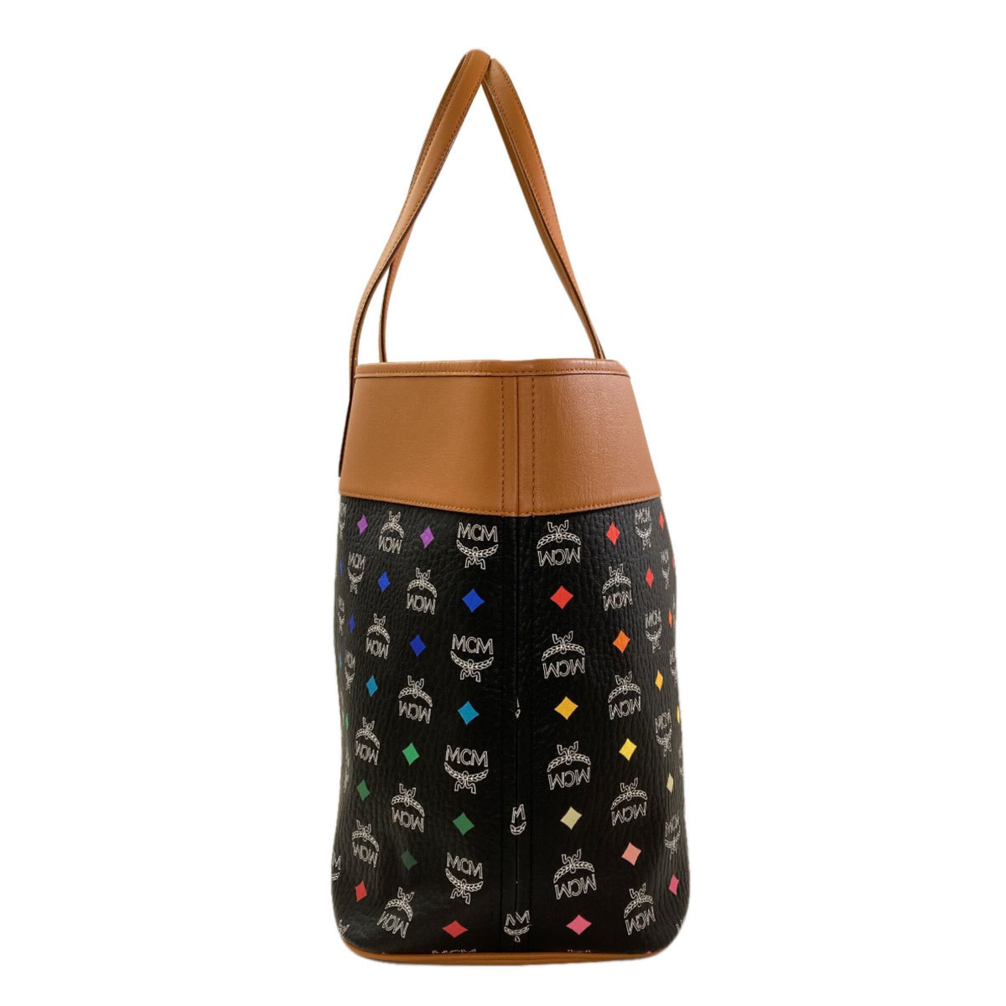 Mcm Black Brown Leather Tote Bag (Pre-Owned)