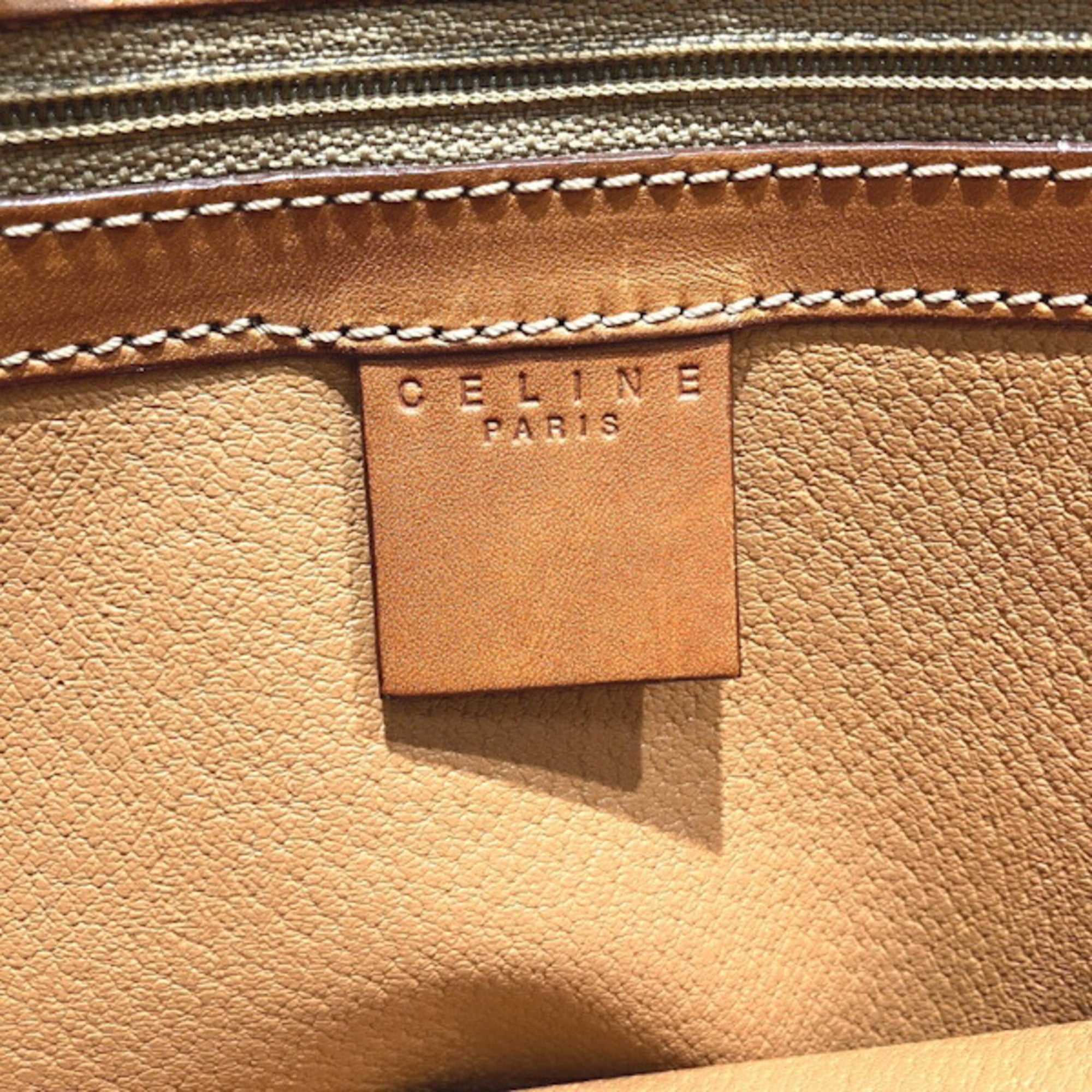 Celine Brown Leather Pvc Tote Bag (Pre-Owned)