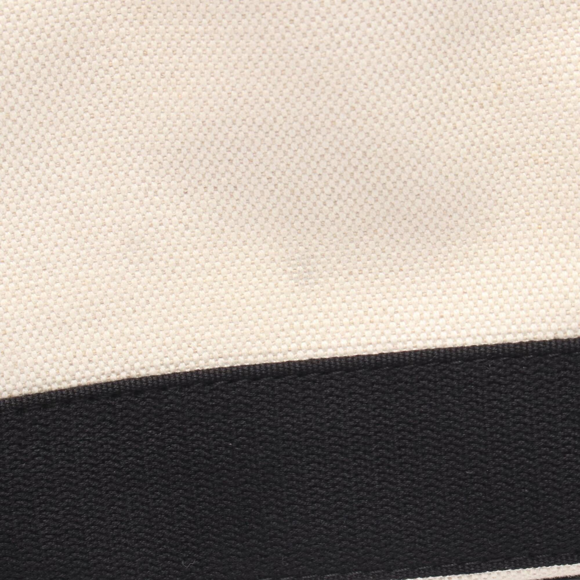 Balenciaga Black Ivory Canvas Leather Handbag Pouch (Pre-Owned)
