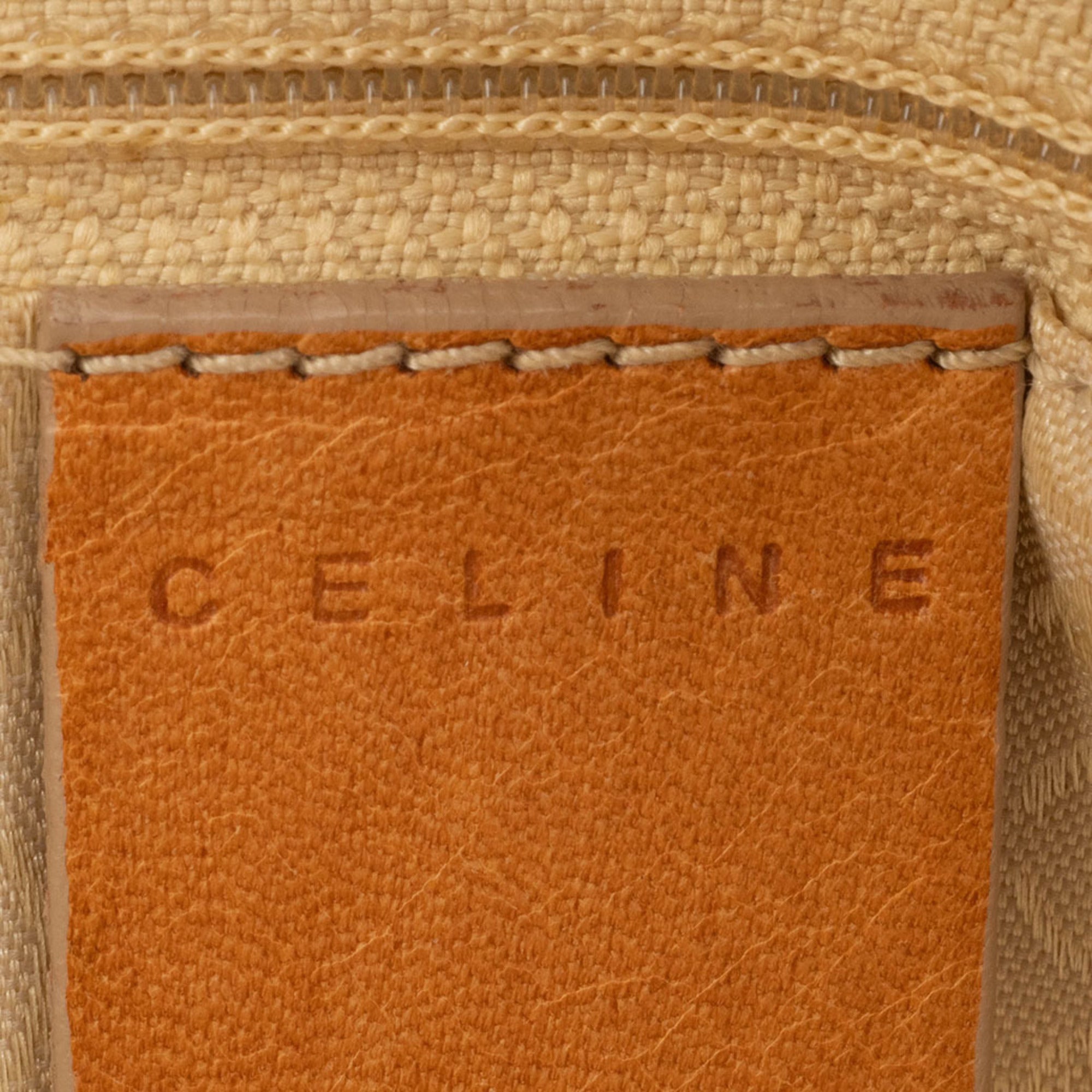 Celine Macadam Camel Purple Suede Leather Handbag (Pre-Owned)