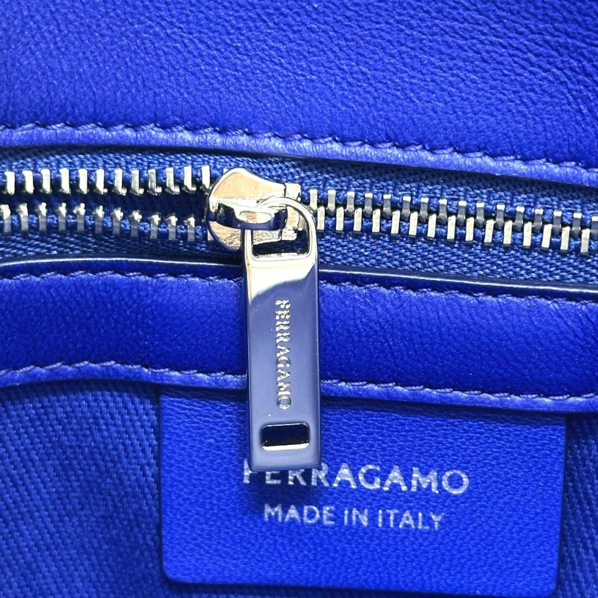 Salvatore Ferragamo Blue Canvas Handbag (Pre-Owned)