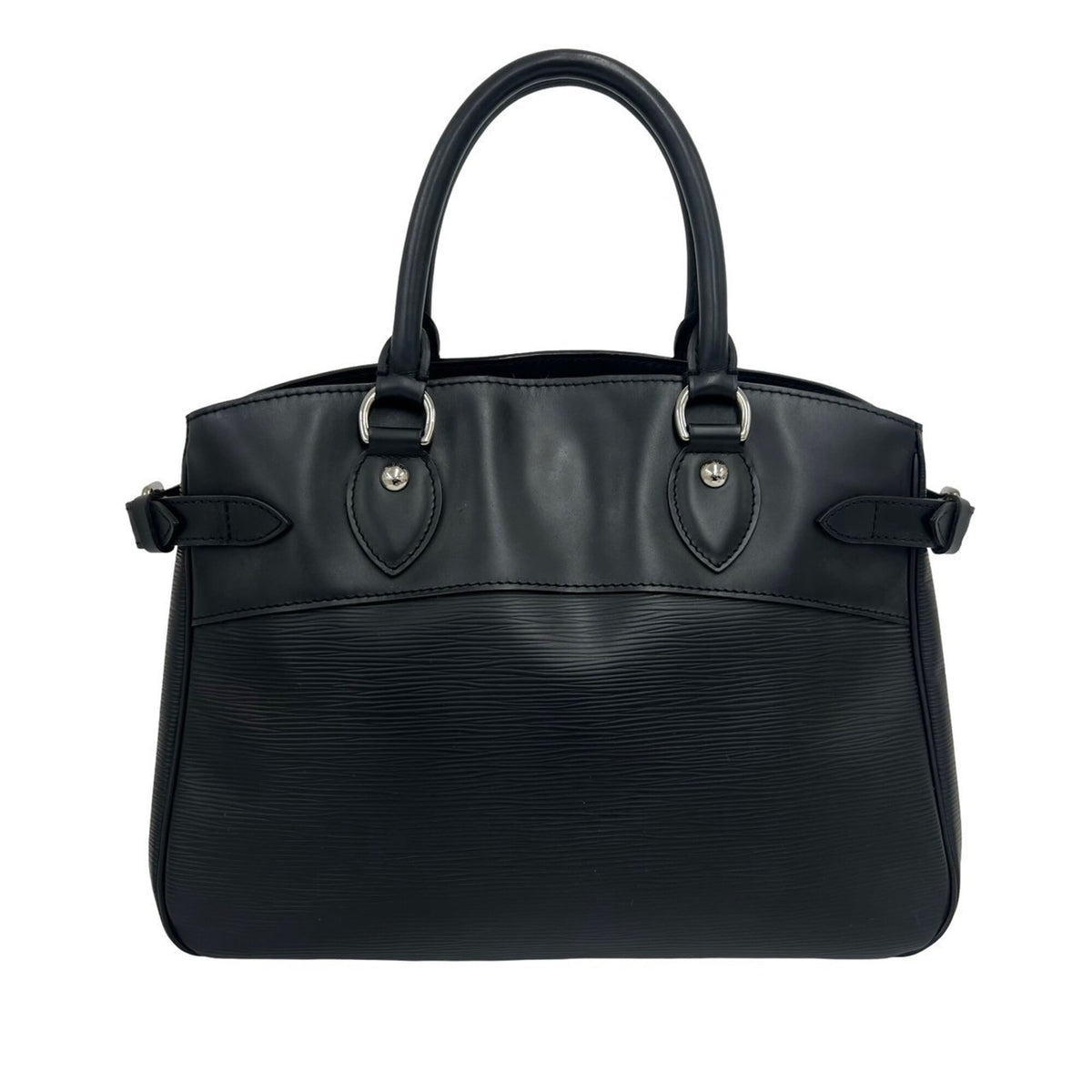 Louis Vuitton Black Leather Boston Bag Handbag Tote Bag (Pre-Owned)