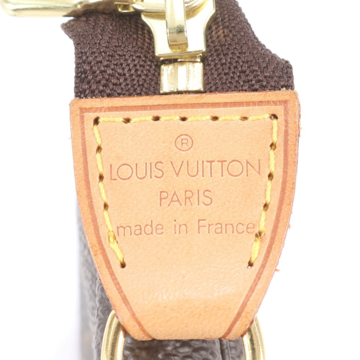 Louis Vuitton Brown Leather Coated Canvas Handbag Pochette Tote Bag (Pre-Owned)