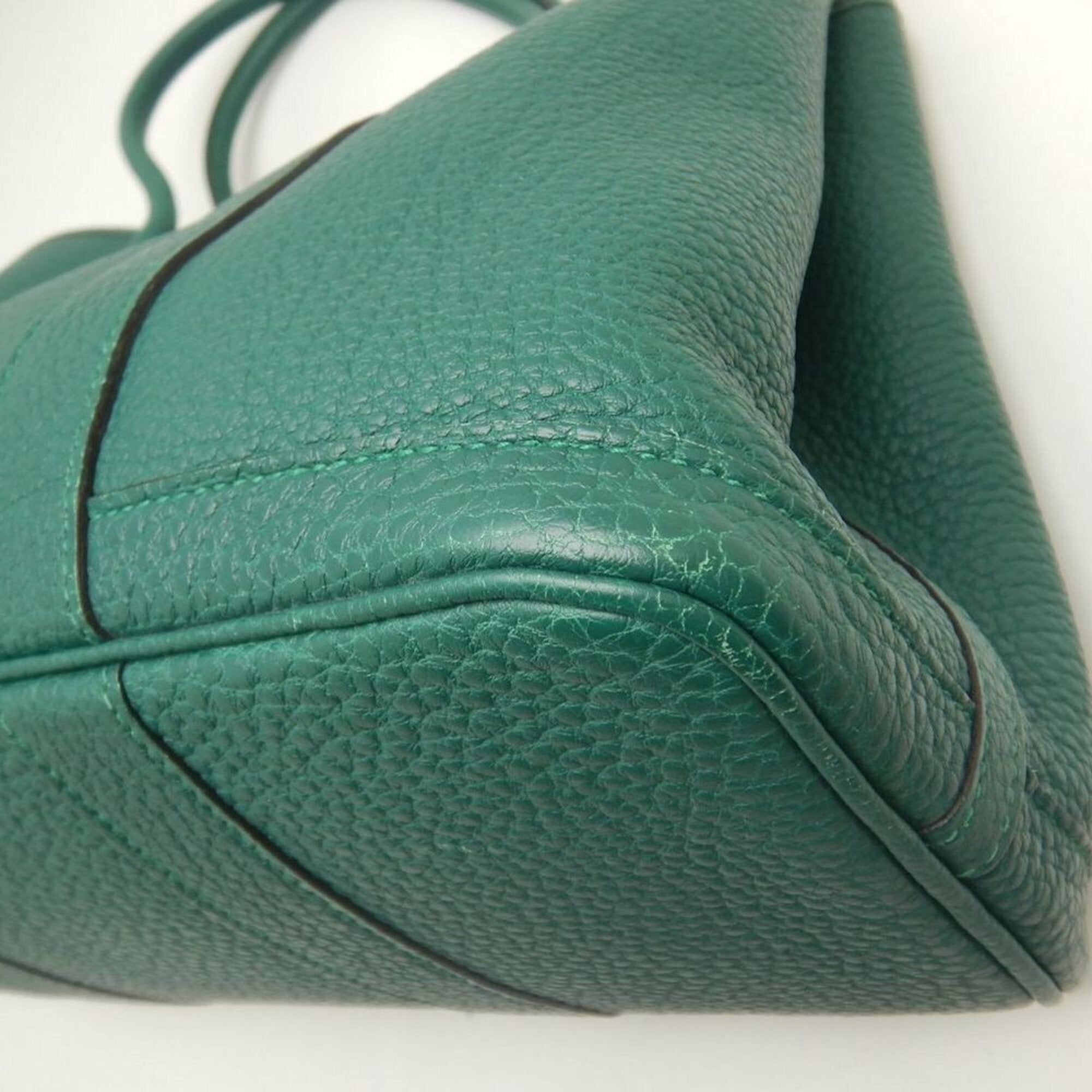 Hermes Garden Green Negonda Leather Handbag (Pre-Owned)