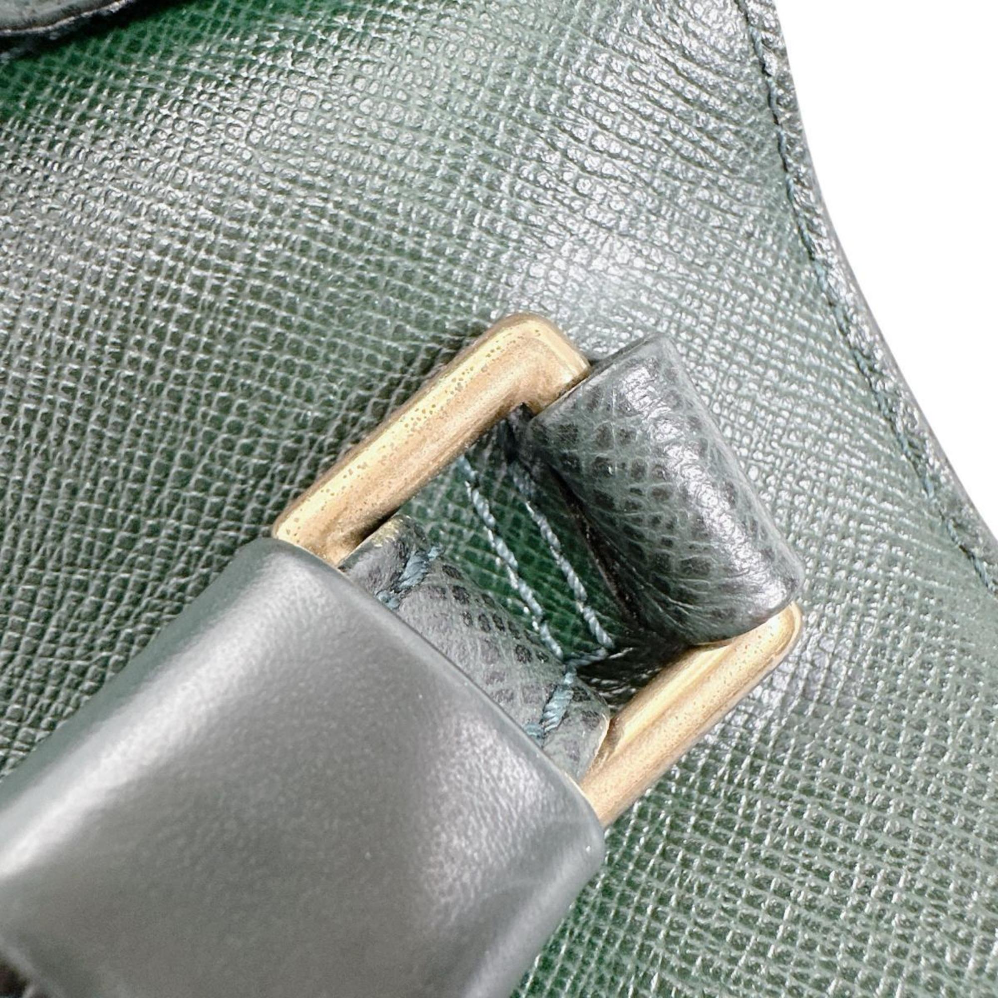Louis Vuitton Episea Green Taiga Leather Clutch Bag (Pre-Owned)
