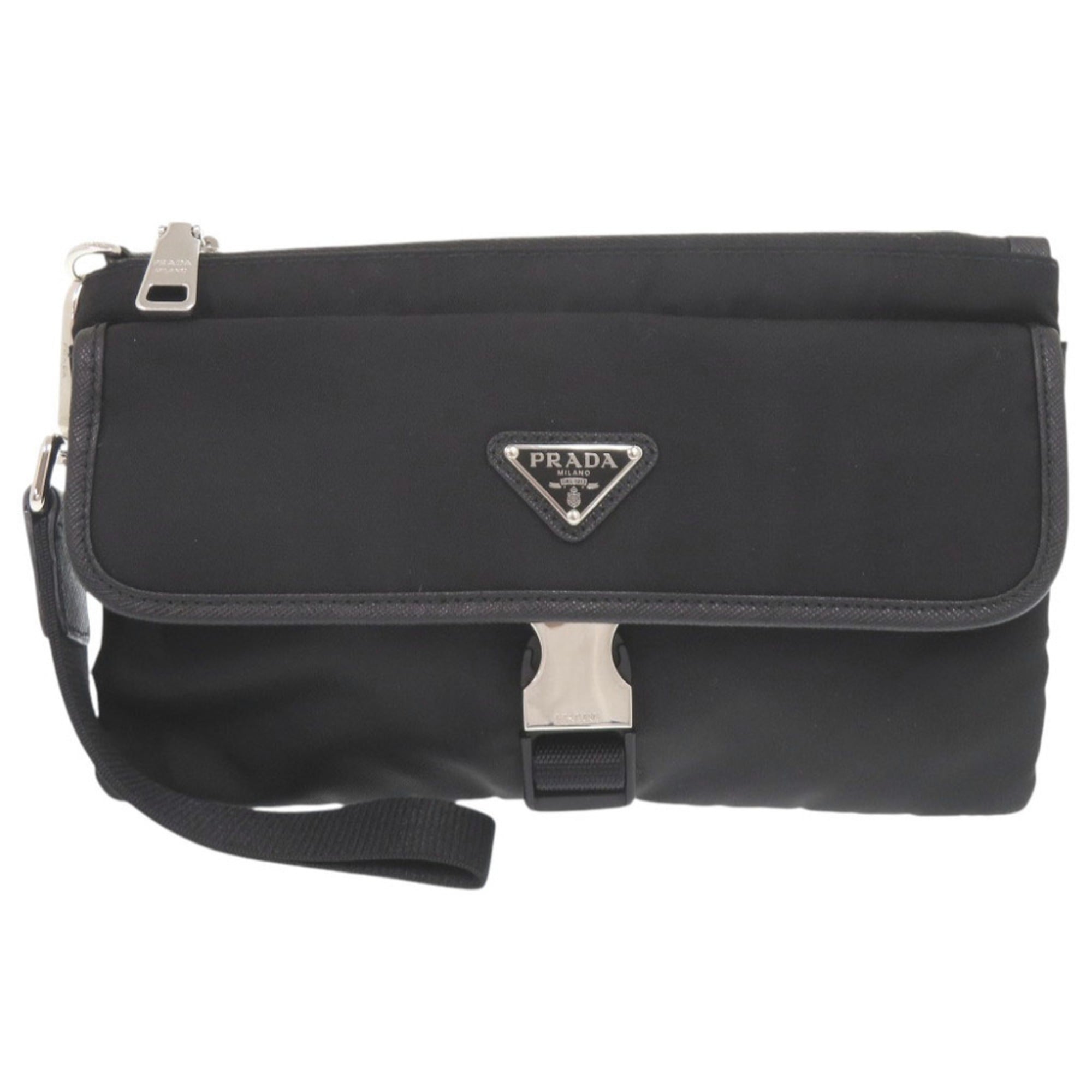 Prada Black Nylon Clutch Bag (Pre-Owned)