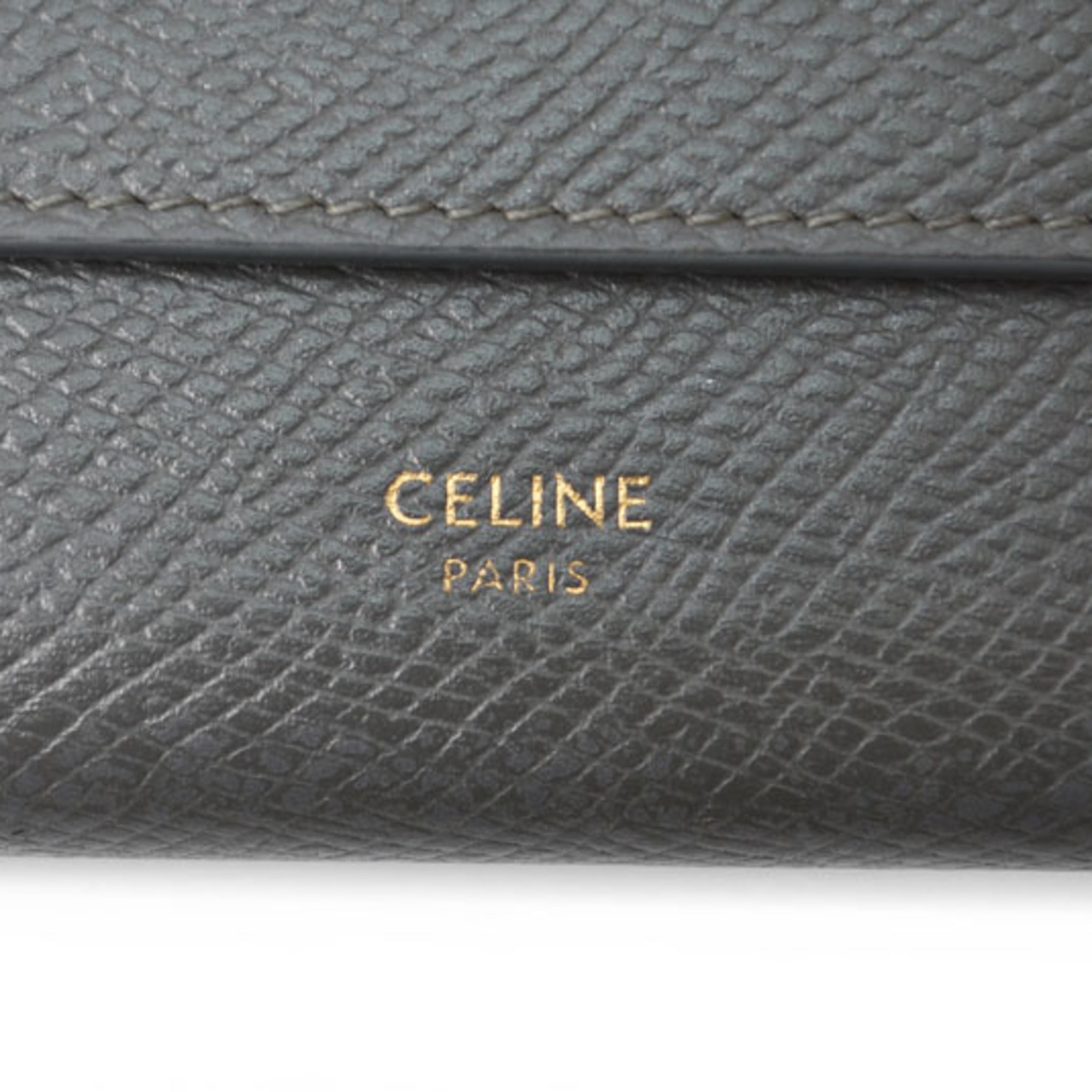 Celine Gray Leather Wallet (Tri-Fold) (Pre-Owned)