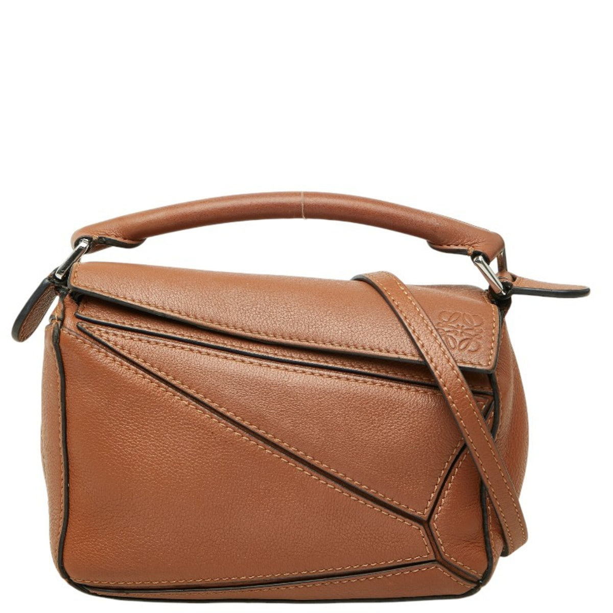 Loewe Brown Leather Handbag Shoulder Bag (Pre-Owned)