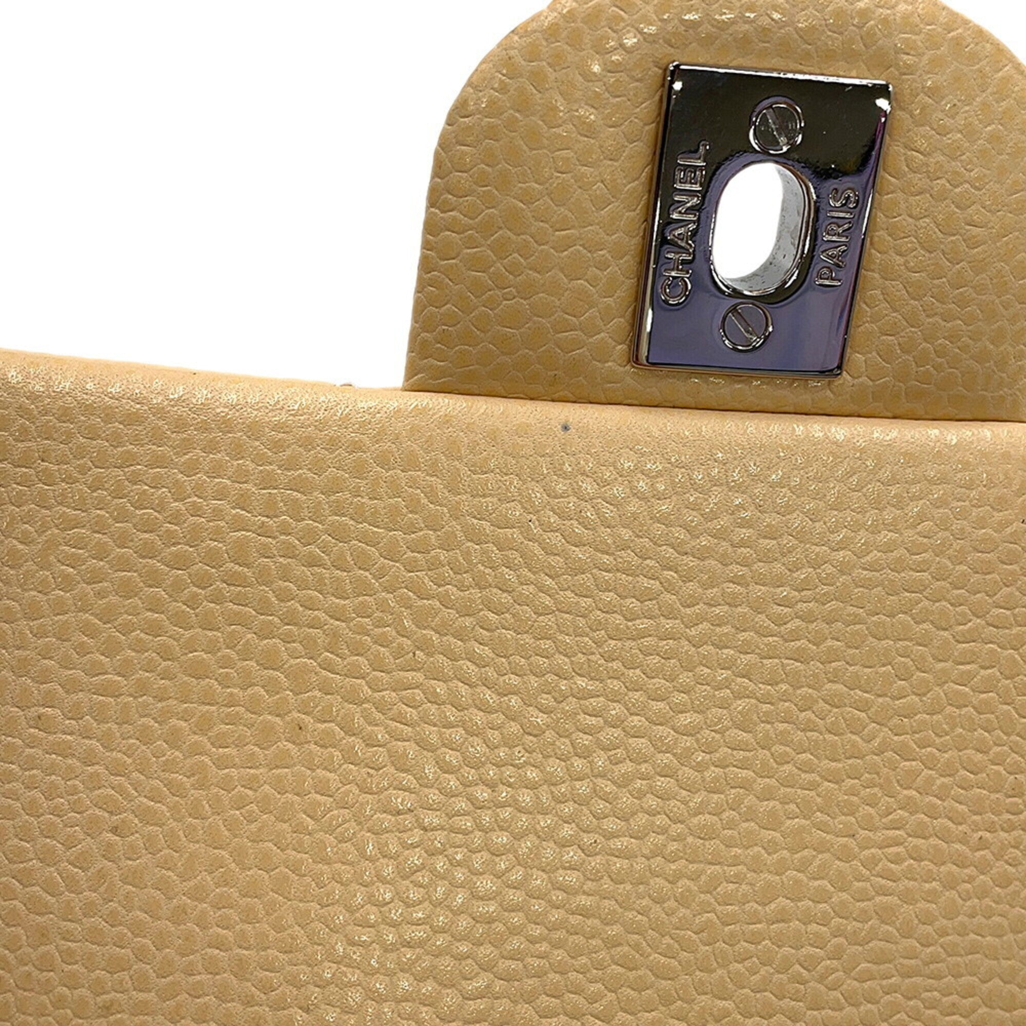 Chanel Matelasse Beige Grained Calfskin Handbag Shoulder Bag (Pre-Owned)