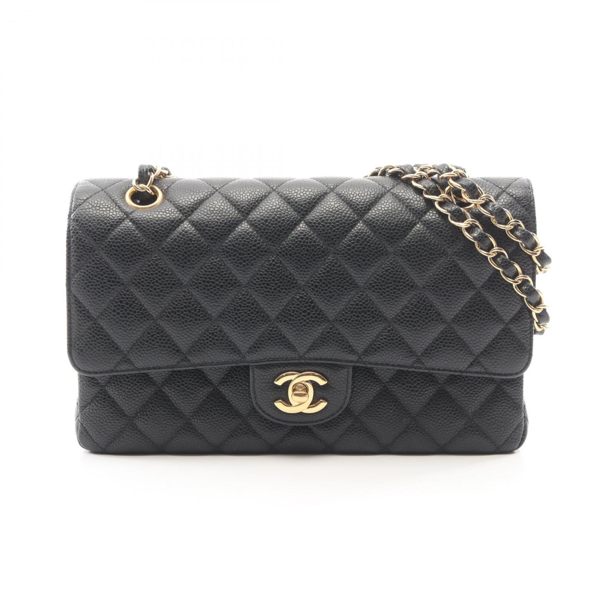 Chanel Black Grained Calfskin Handbag Shoulder Bag (Pre-Owned)