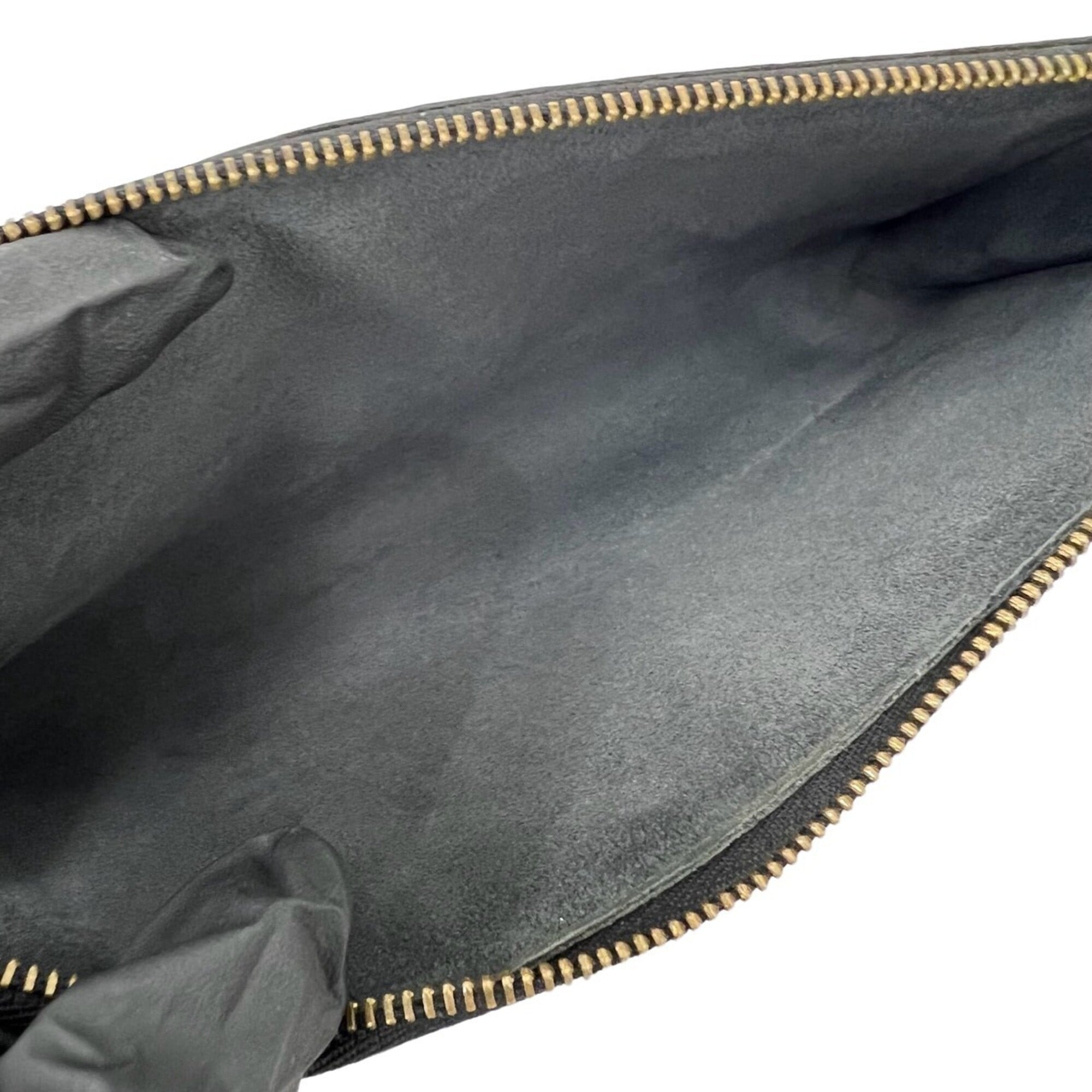 Louis Vuitton Black Leather Handbag Pochette Pouch (Pre-Owned)
