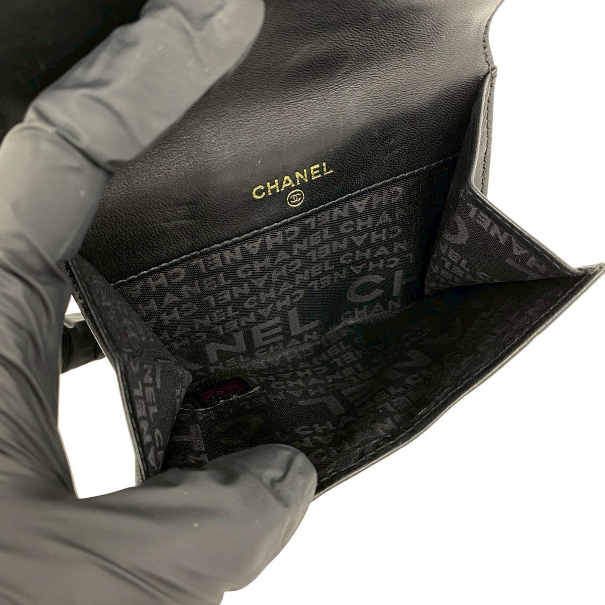 Chanel Black Leather Wallet (Bi-Fold) (Pre-Owned)