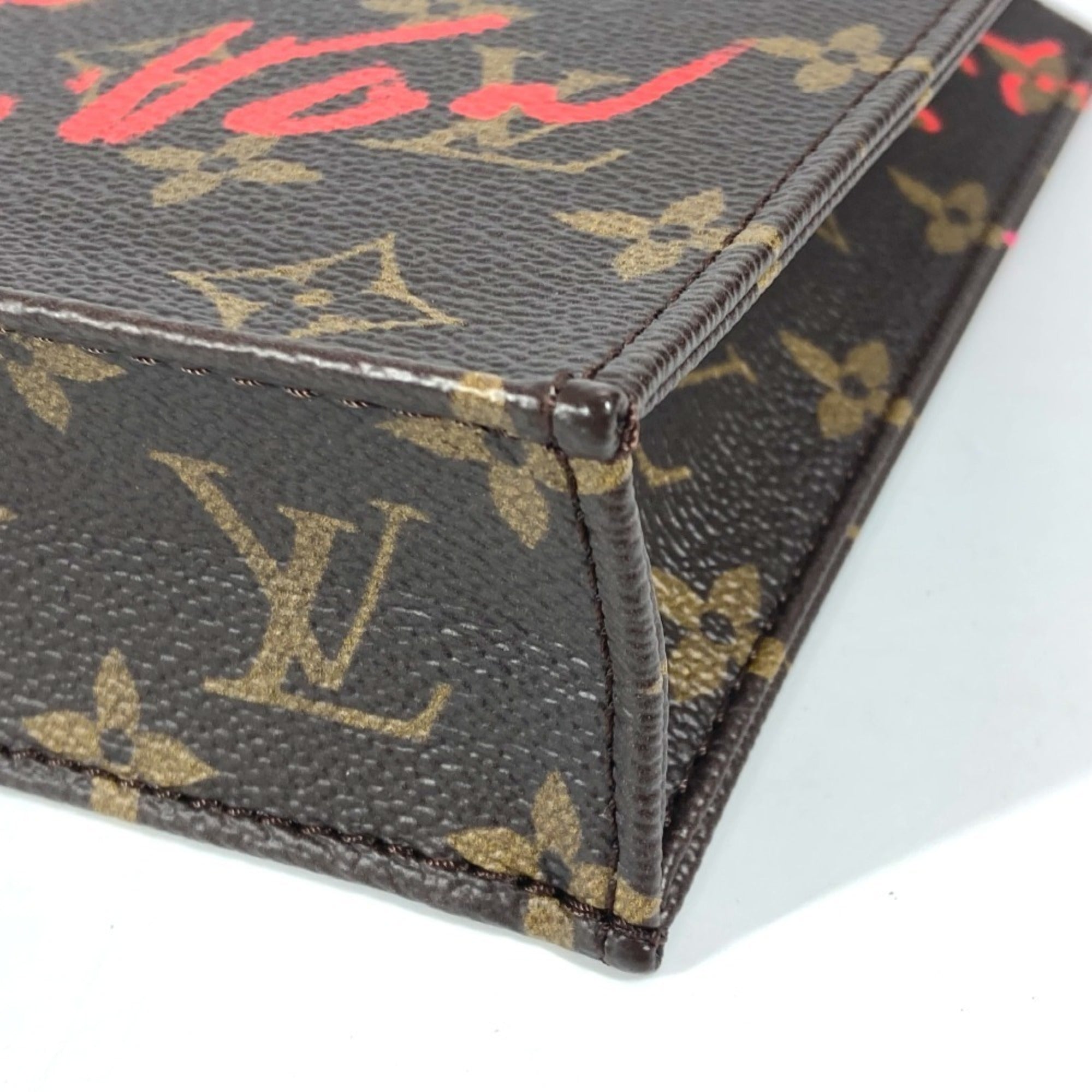 Louis Vuitton Brown Monogram Red Color Monogram Handbag Shoulder Bag (Pre-Owned)