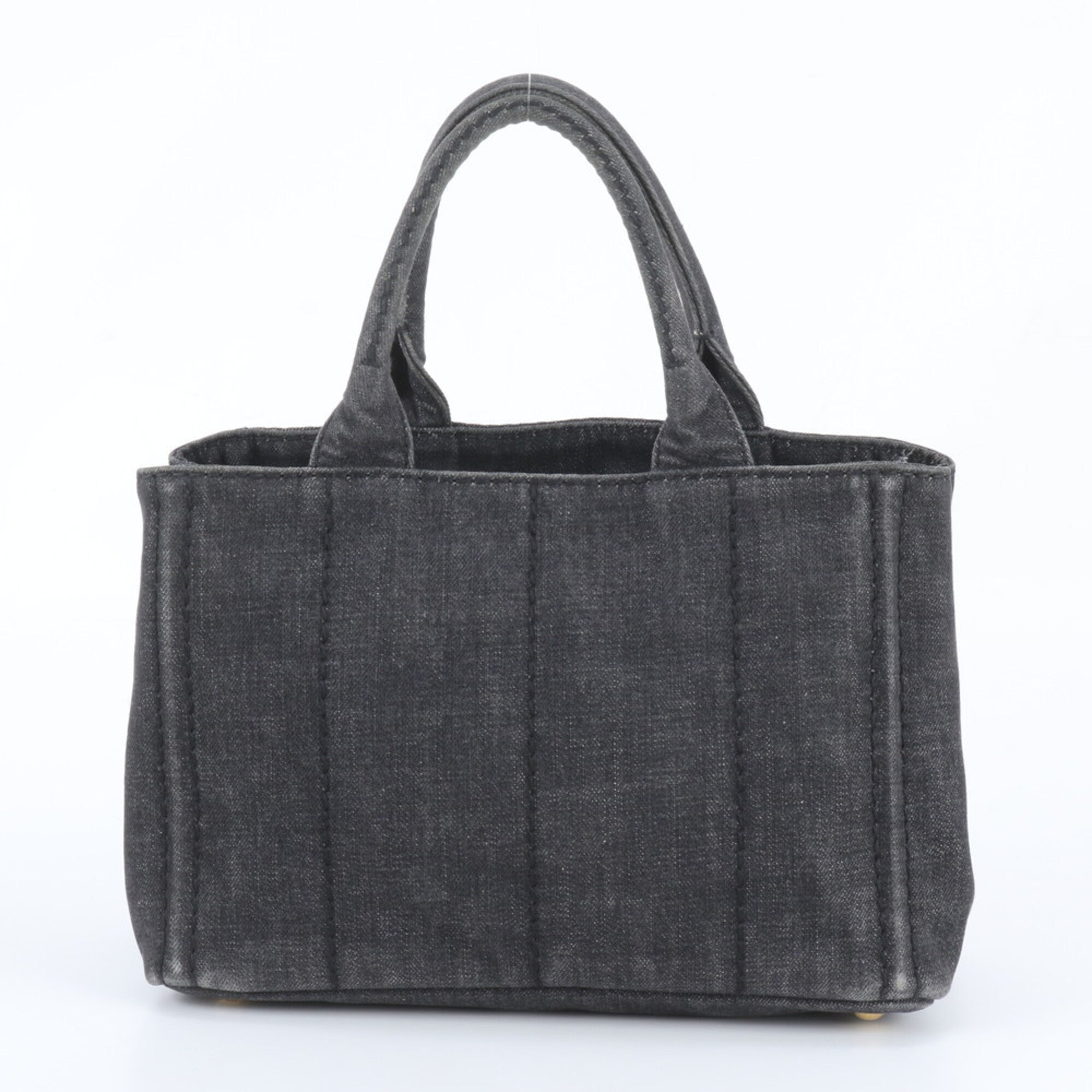 Prada Dark Gray Handbag Shoulder Bag Tote Bag (Pre-Owned)