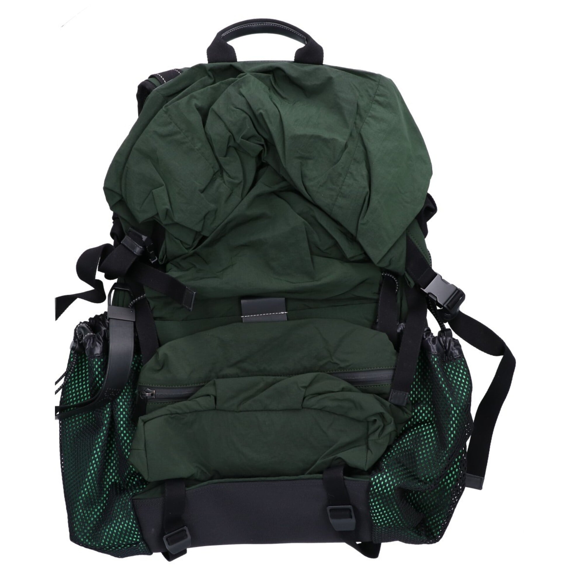 Bottega Veneta Black Green Nylon Backpack (Pre-Owned)