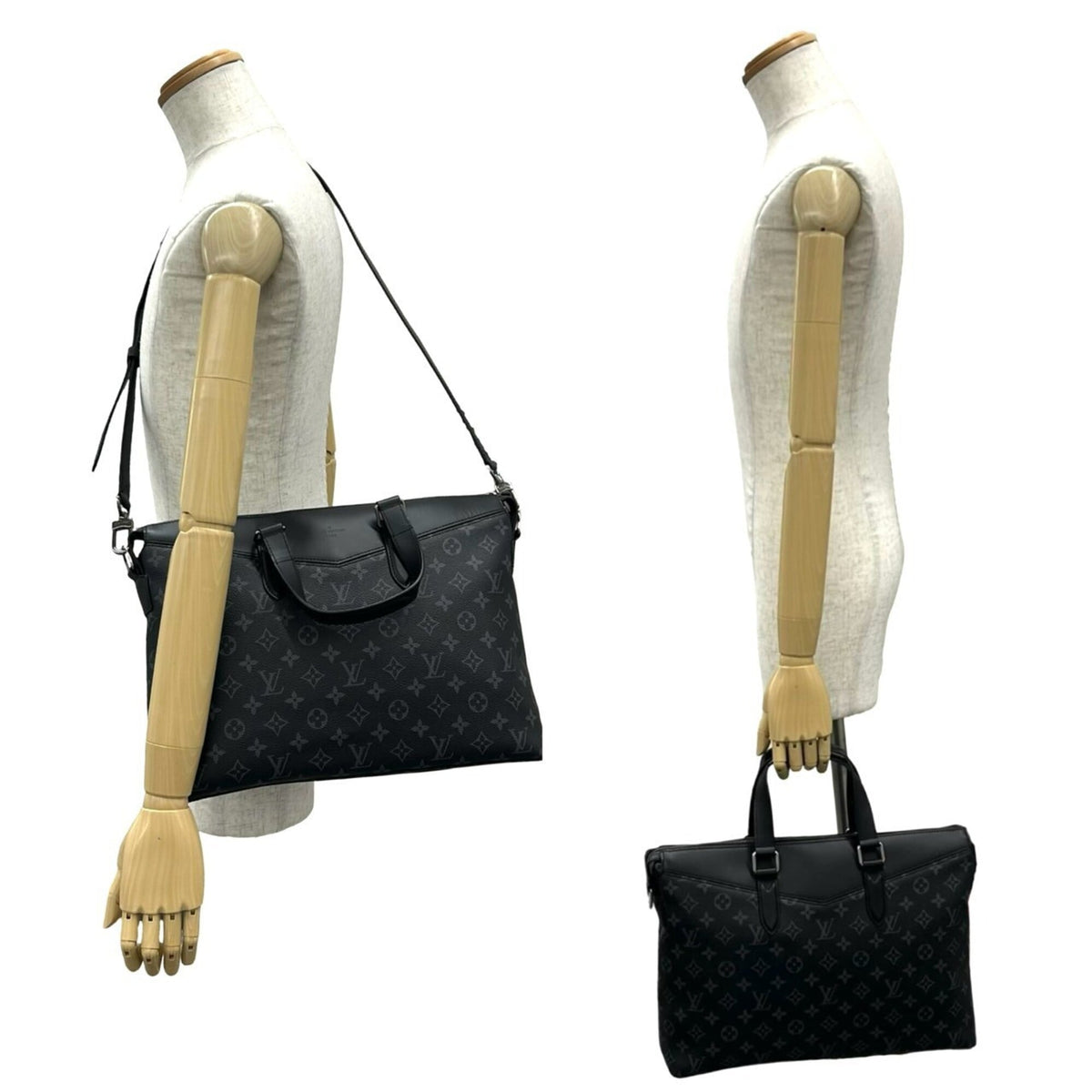 Louis Vuitton Black Leather Shoulder Bag (Pre-Owned)
