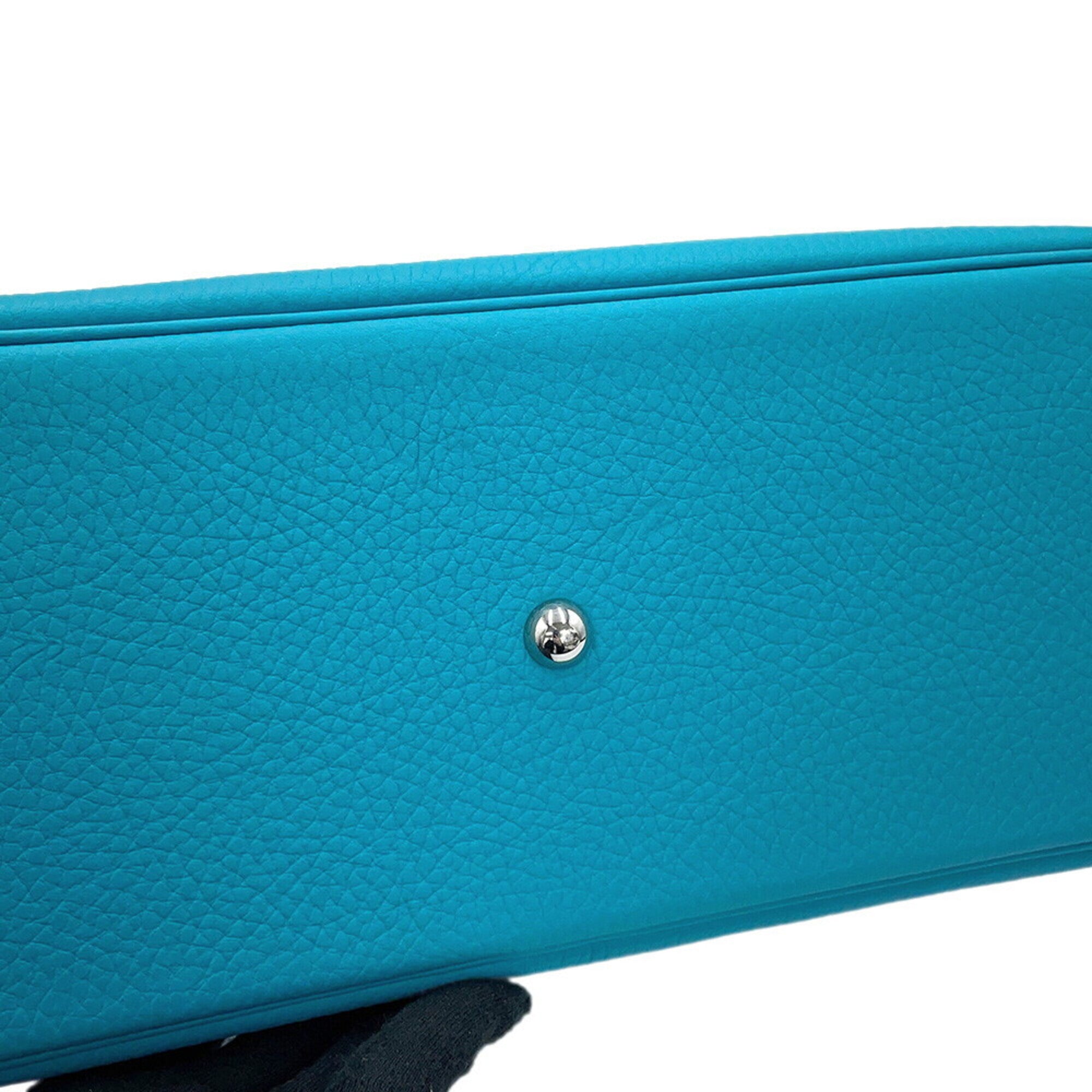 Hermes Bolide Turquoise Blue Taurillon Clemence Leather Handbag Shoulder Bag (Pre-Owned)