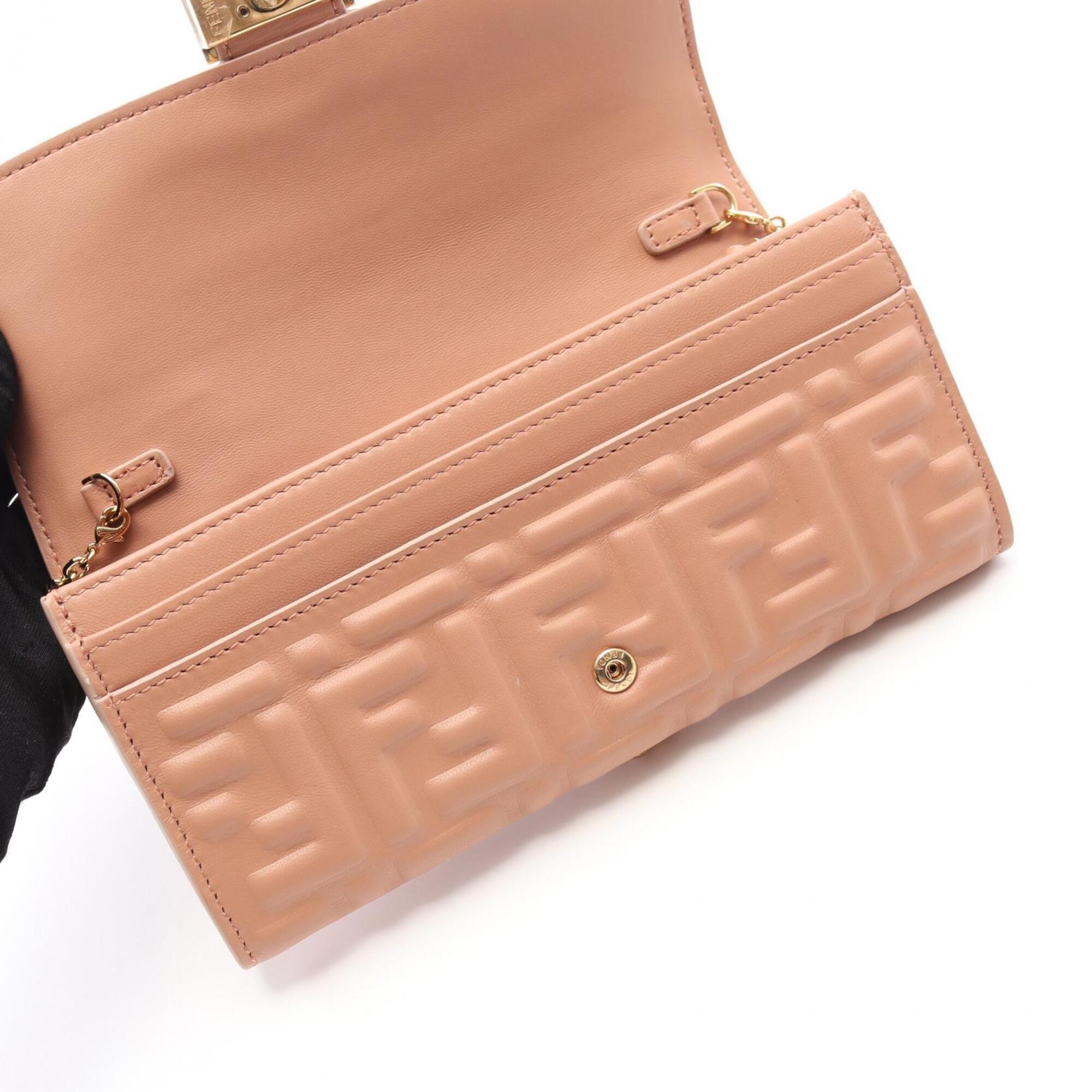 Fendi Pink Leather Handbag Shoulder Bag (Pre-Owned)