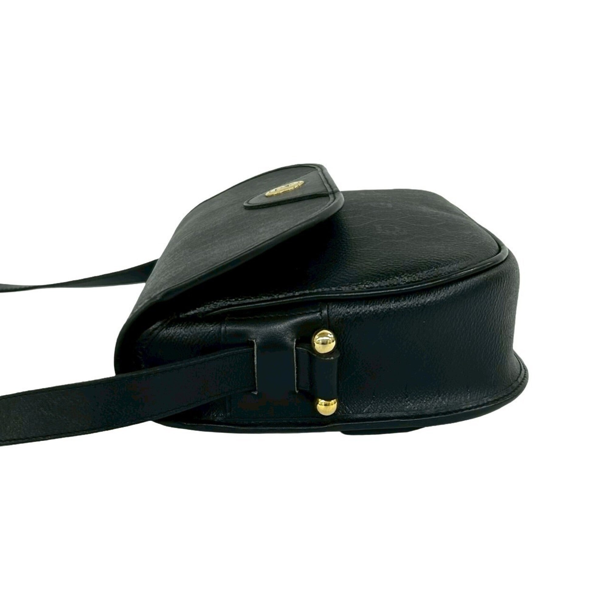 Christian Dior Black Leather Pvc Pochette Shoulder Bag (Pre-Owned)