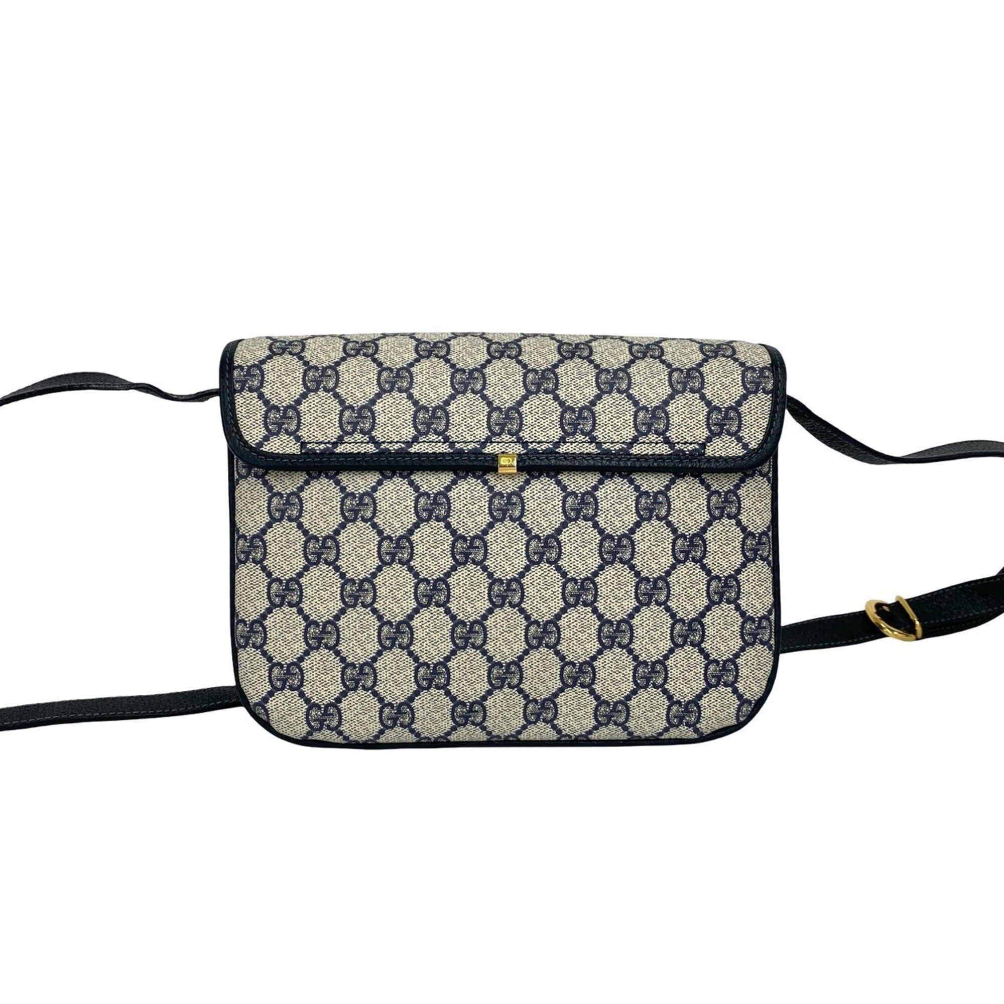 Gucci Navy Leather Pvc Pochette Shoulder Bag (Pre-Owned)